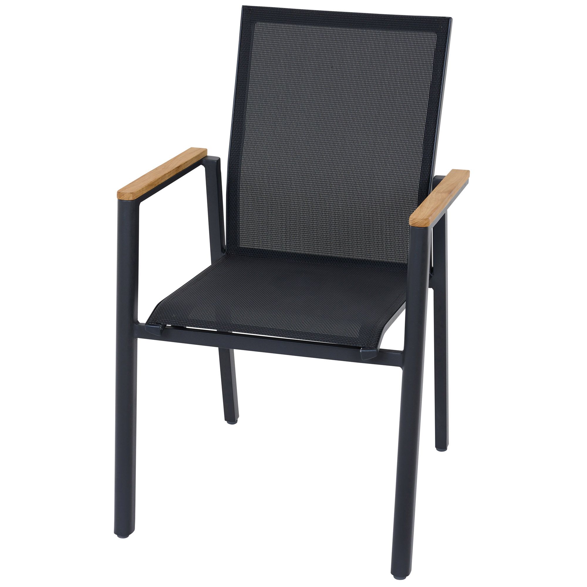 SIENA GARDEN Bologna Stapelsessel Alu Teakholz 64x57x92cm