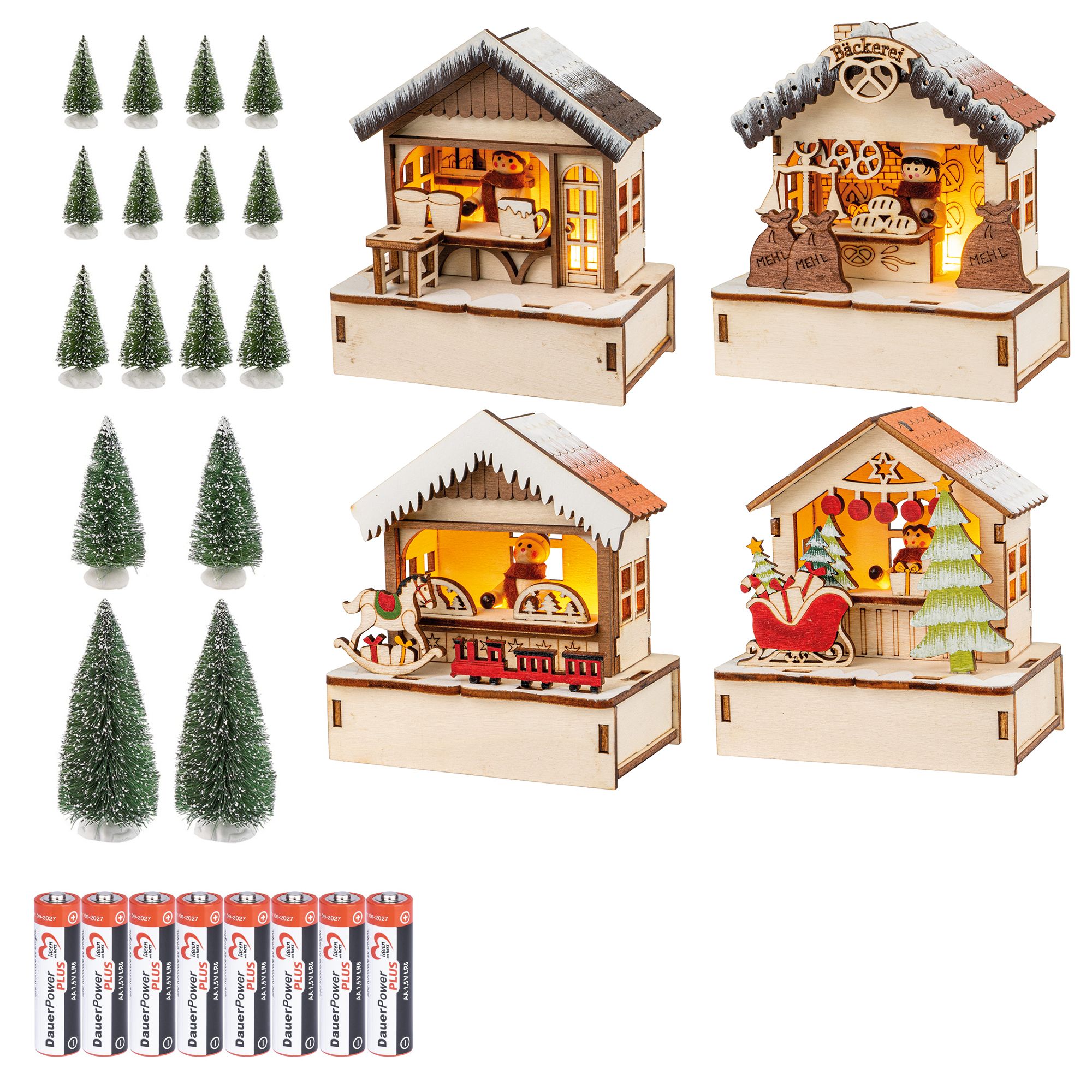 KARIN JITTENMEIER Club Artikel LED-Häuser Weihnachtsmarkt 12tlg.