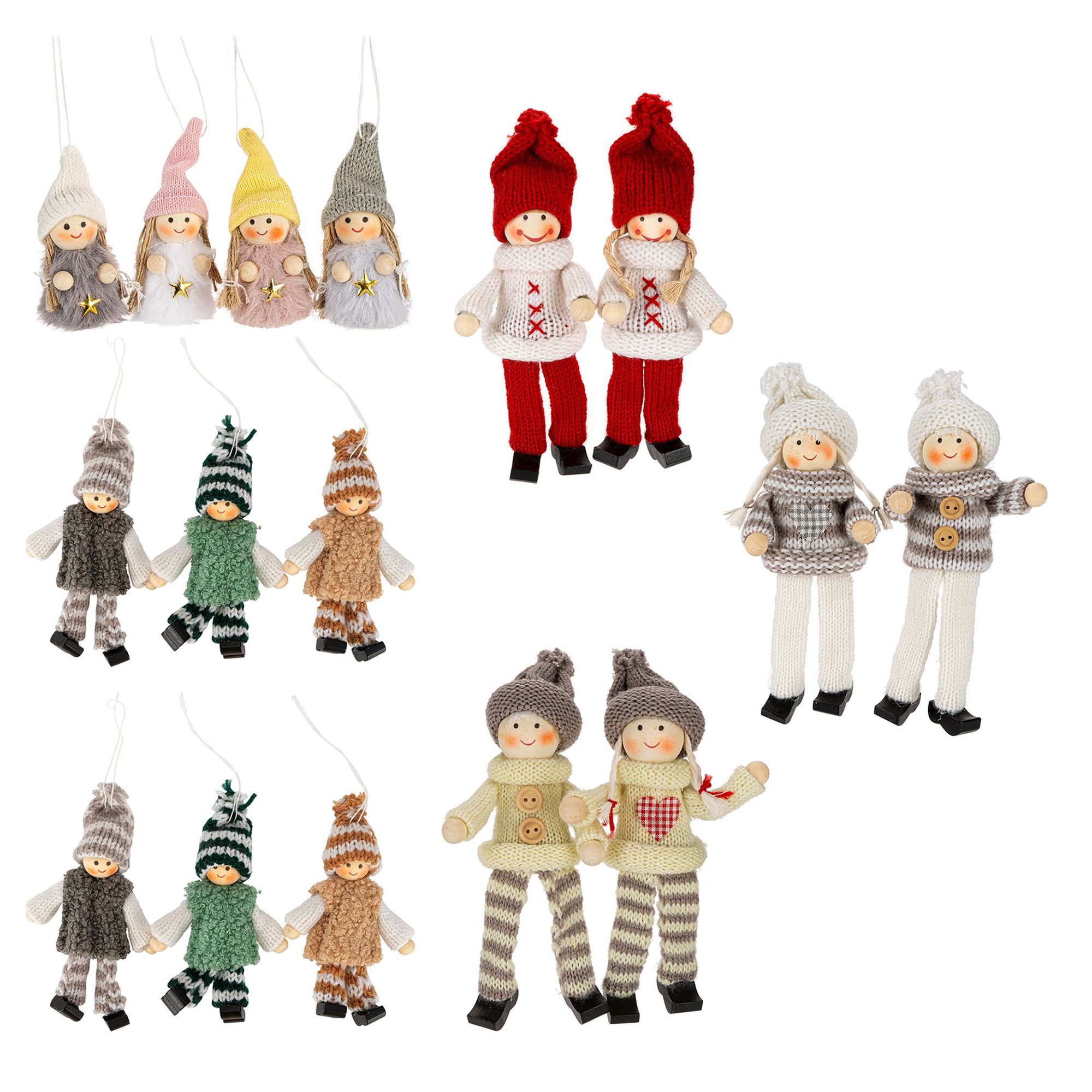 KARIN JITTENMEIER Dekorations-Set Winter-Püppchen verschiedene Größen 16tlg.
