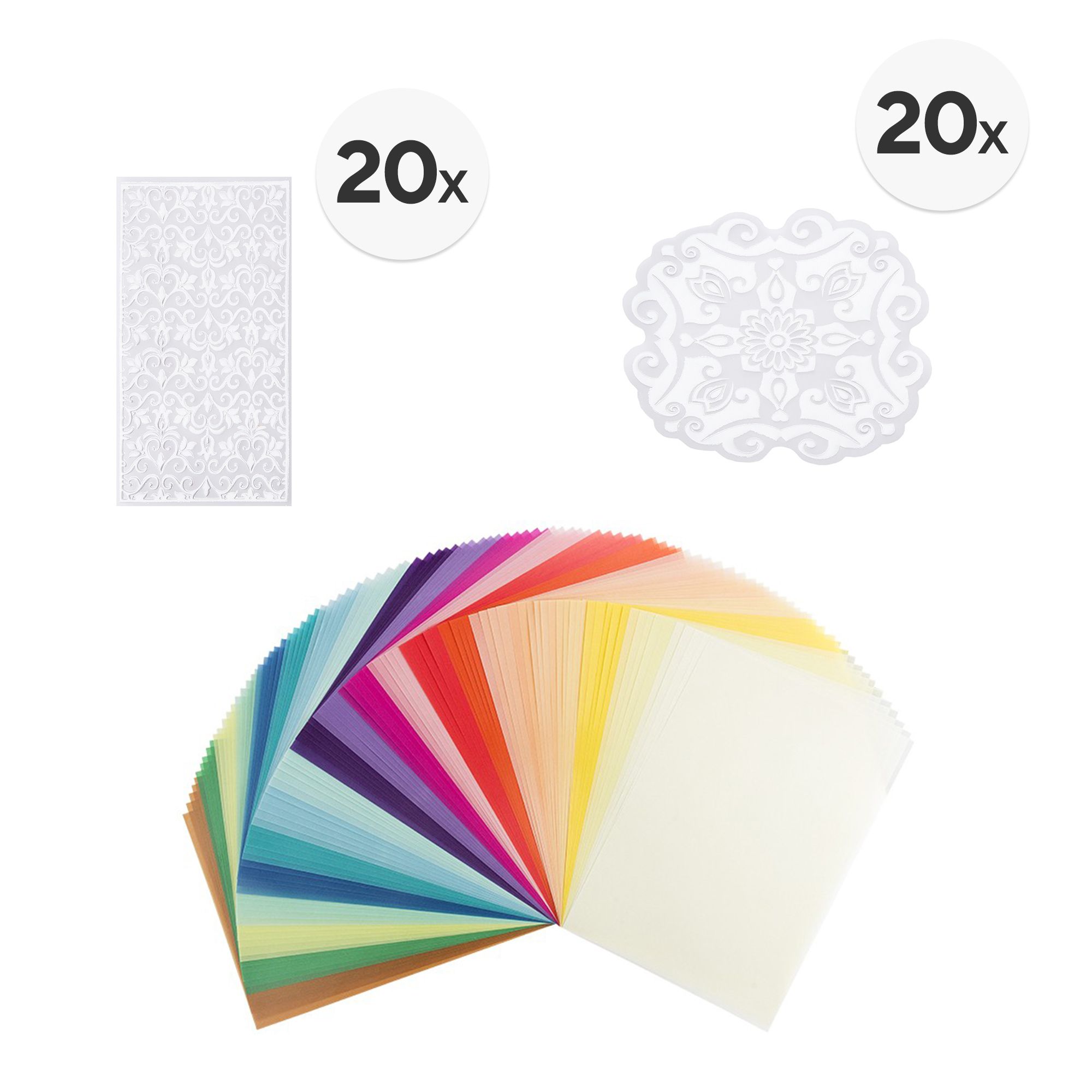KARIN JITTENMEIER Kreativpapier-Set Transparentpapiere versch. Designs 140tlg.