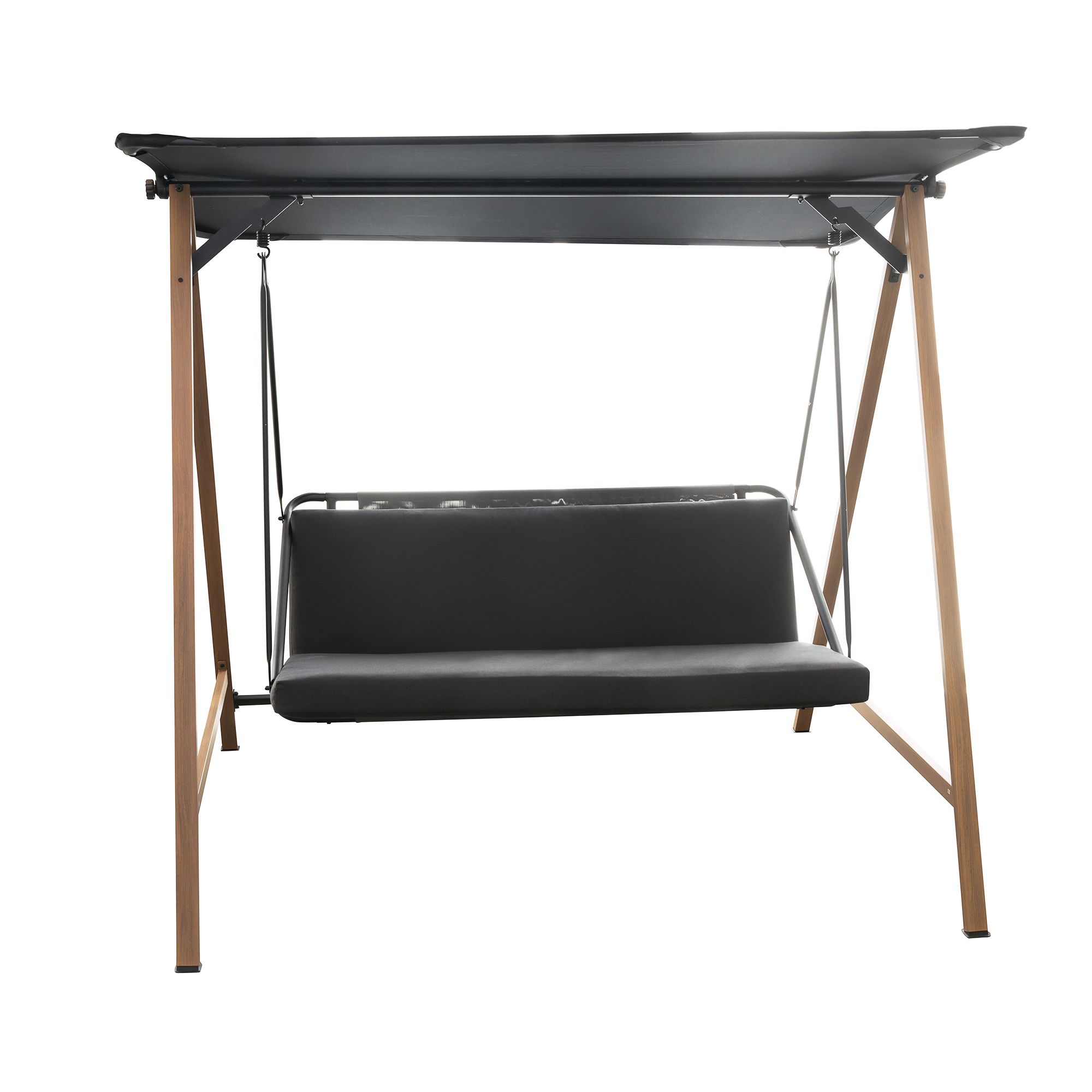 GREEN LOUNGE Hollywoodschaukel 3 Sitzer, Stahlrahmen Sonnendach, UV50+ ca. 205x135x180cm