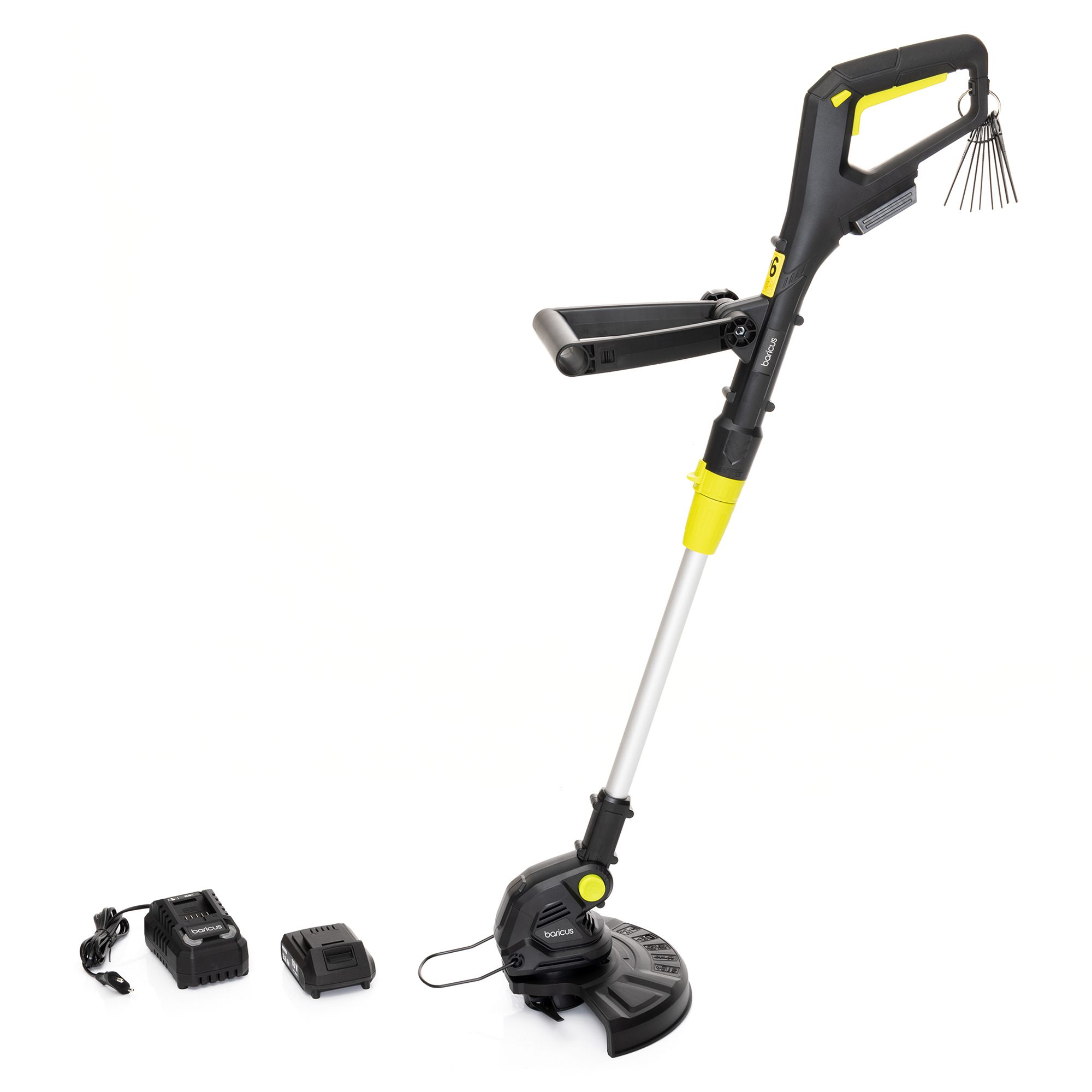 BARICUS Rasentrimmer Seitenrad Teleskop-Stiel 5J.Herstellergarantie