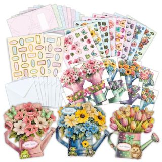 CRAFT BUDDY™ Grußkarten-Set Blumenkannen inkl. Stanzbogen 43tlg.