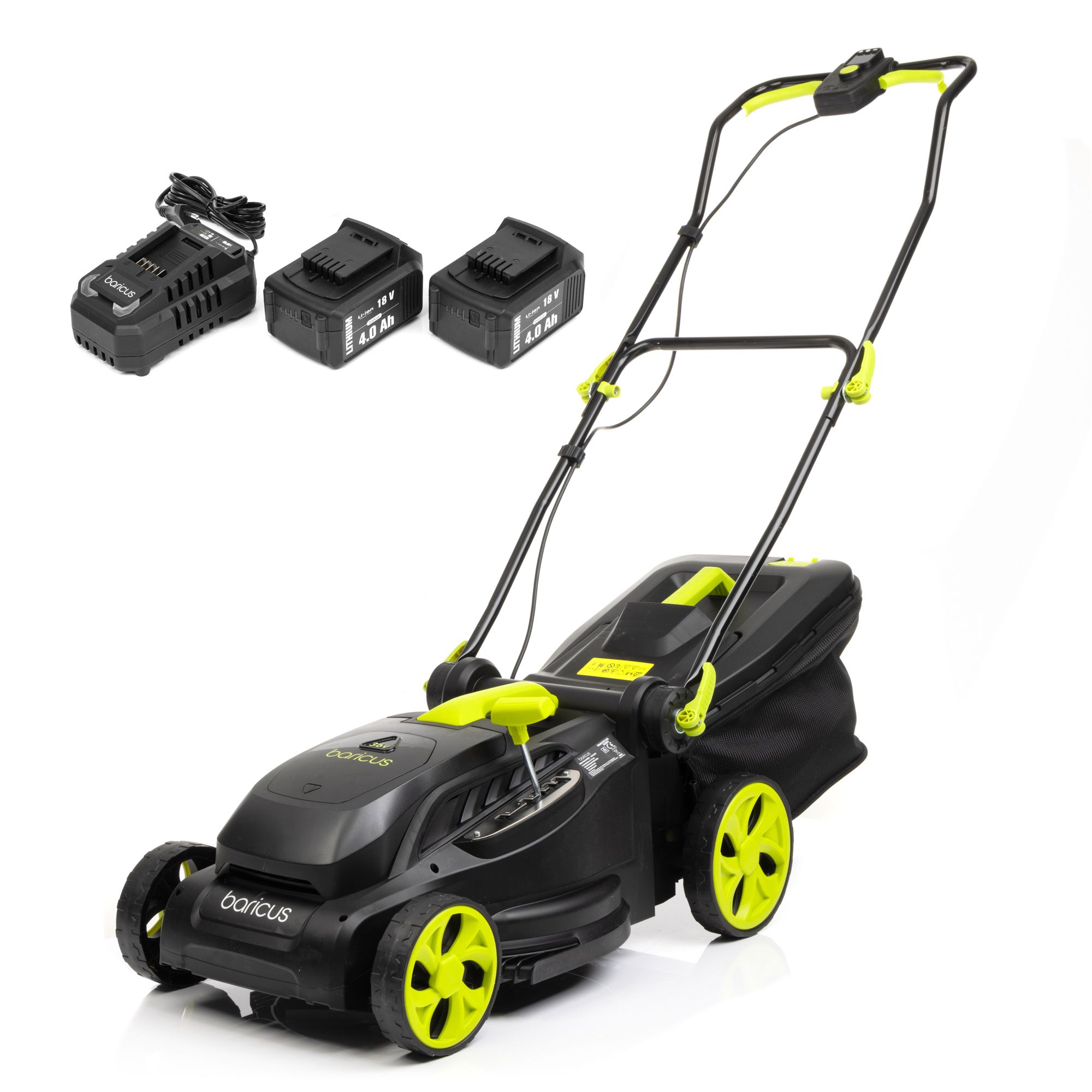 BARICUS Akku-Rasenmäher mit Digital-Display & Mulcheinsatz 5J.Herstellergarantie