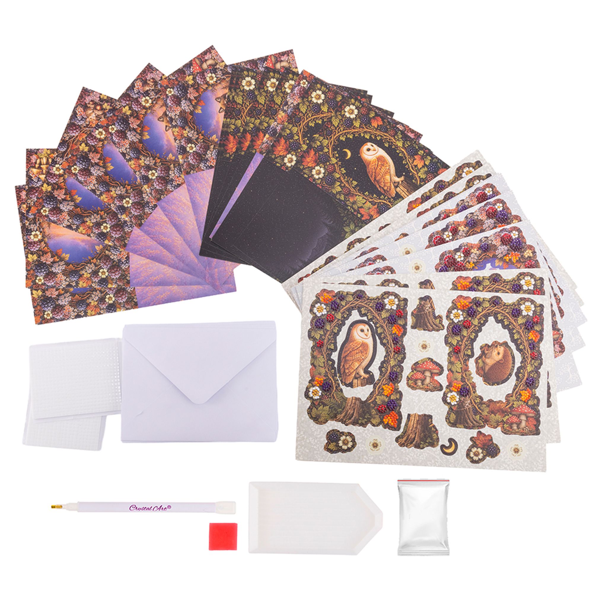 CRAFT BUDDY™ Diamond Painting Grußkarten-Set Tiere des Waldes 46tlg.
