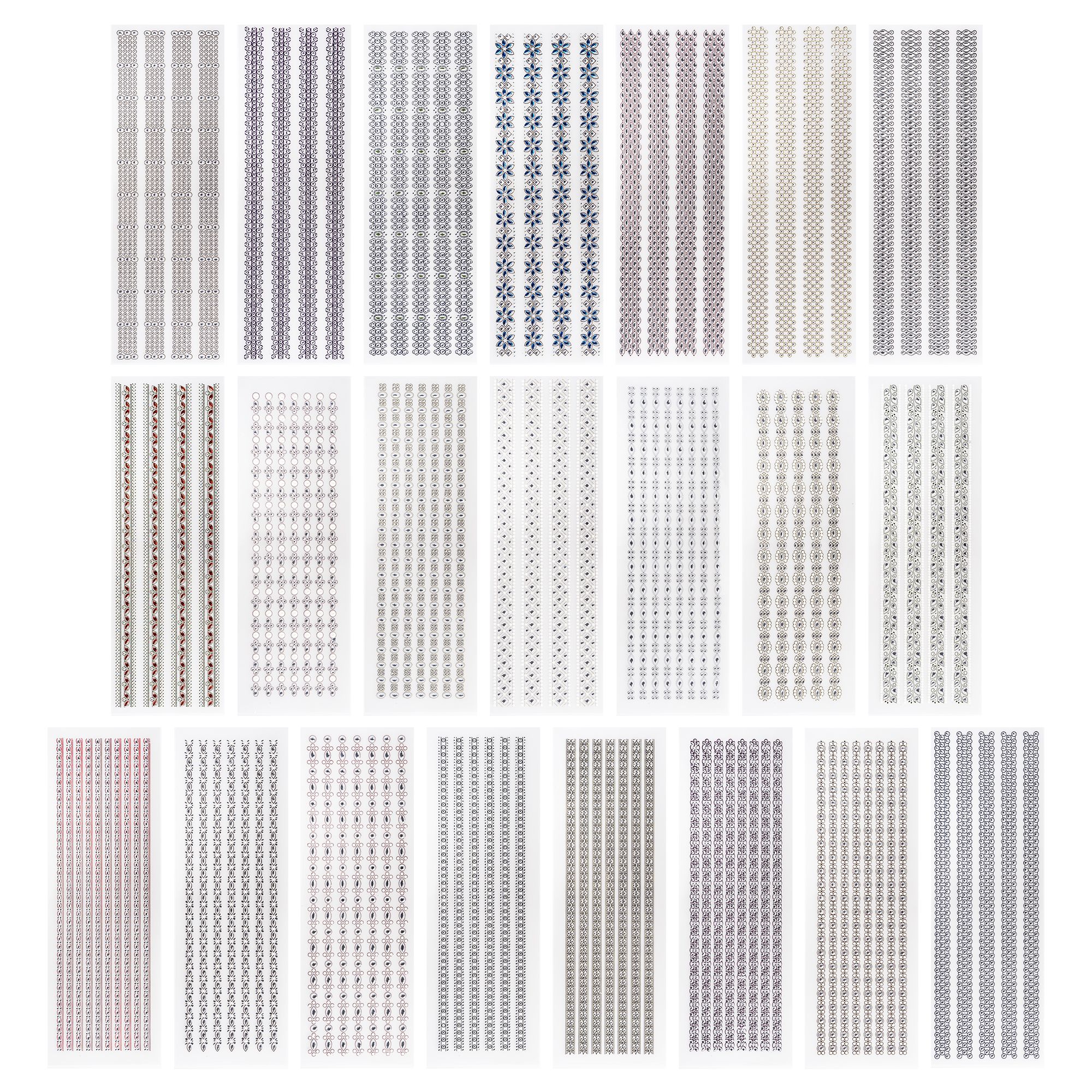 KARIN JITTENMEIER Kreativ-Set Strass-Bordüren mit Folienprägung 22tlg.