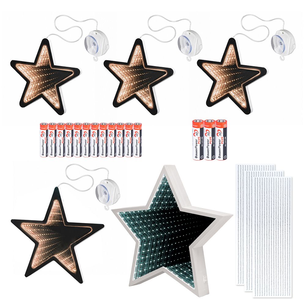 KARIN JITTENMEIER Kreativ-Set LED Sterne Infinity versch. Größen, 23tlg.