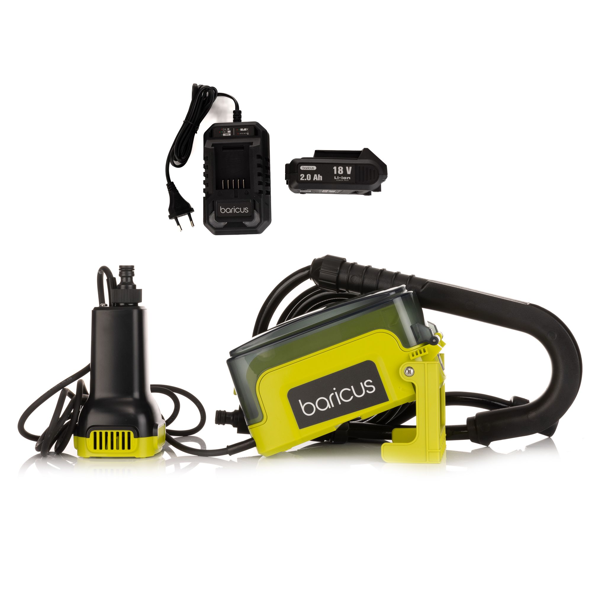 BARICUS Akku-Tauchpumpe kabellos, 80W Einhängevorrichtung 5J.Herstellergarantie