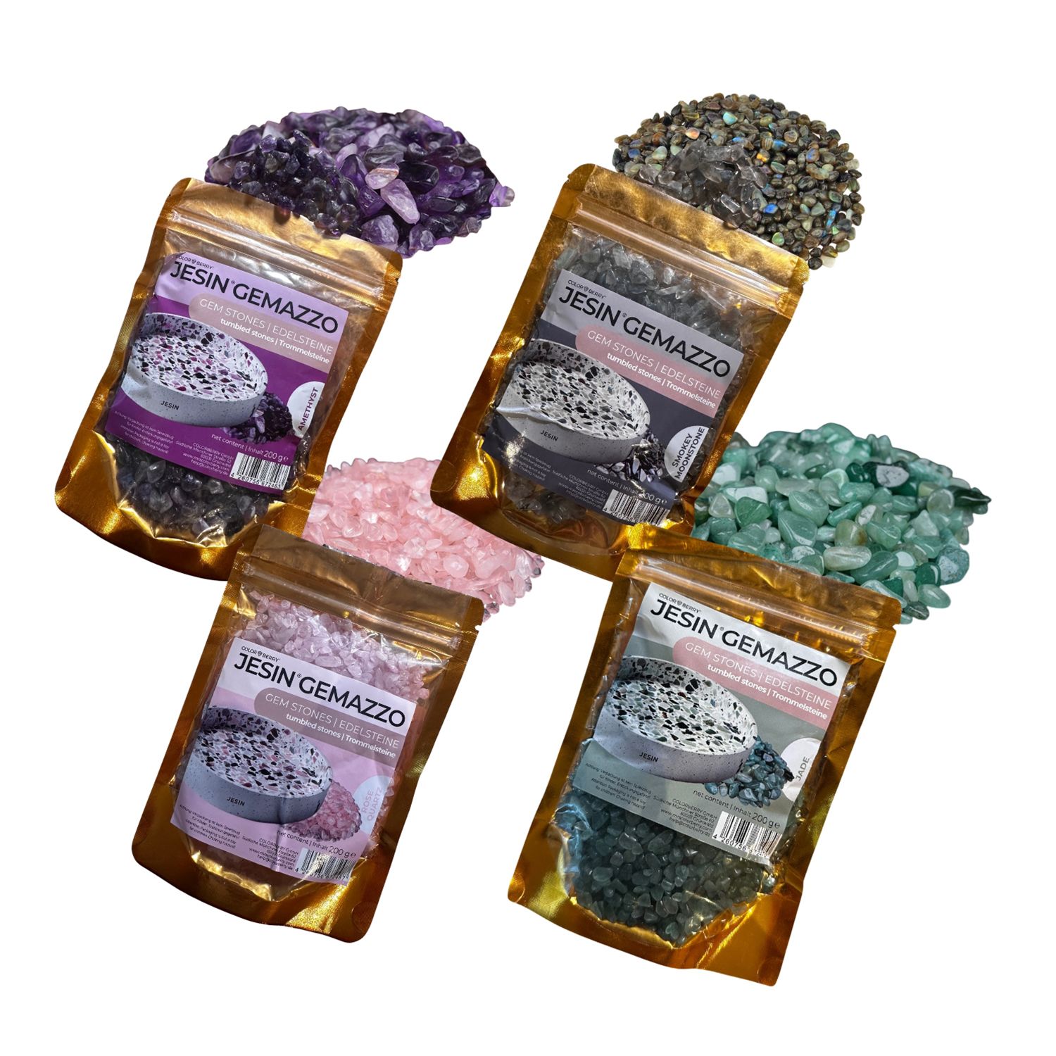 COLORBERRY Kreativ-Set Trommelsteine versch. Sorten 4tlg.