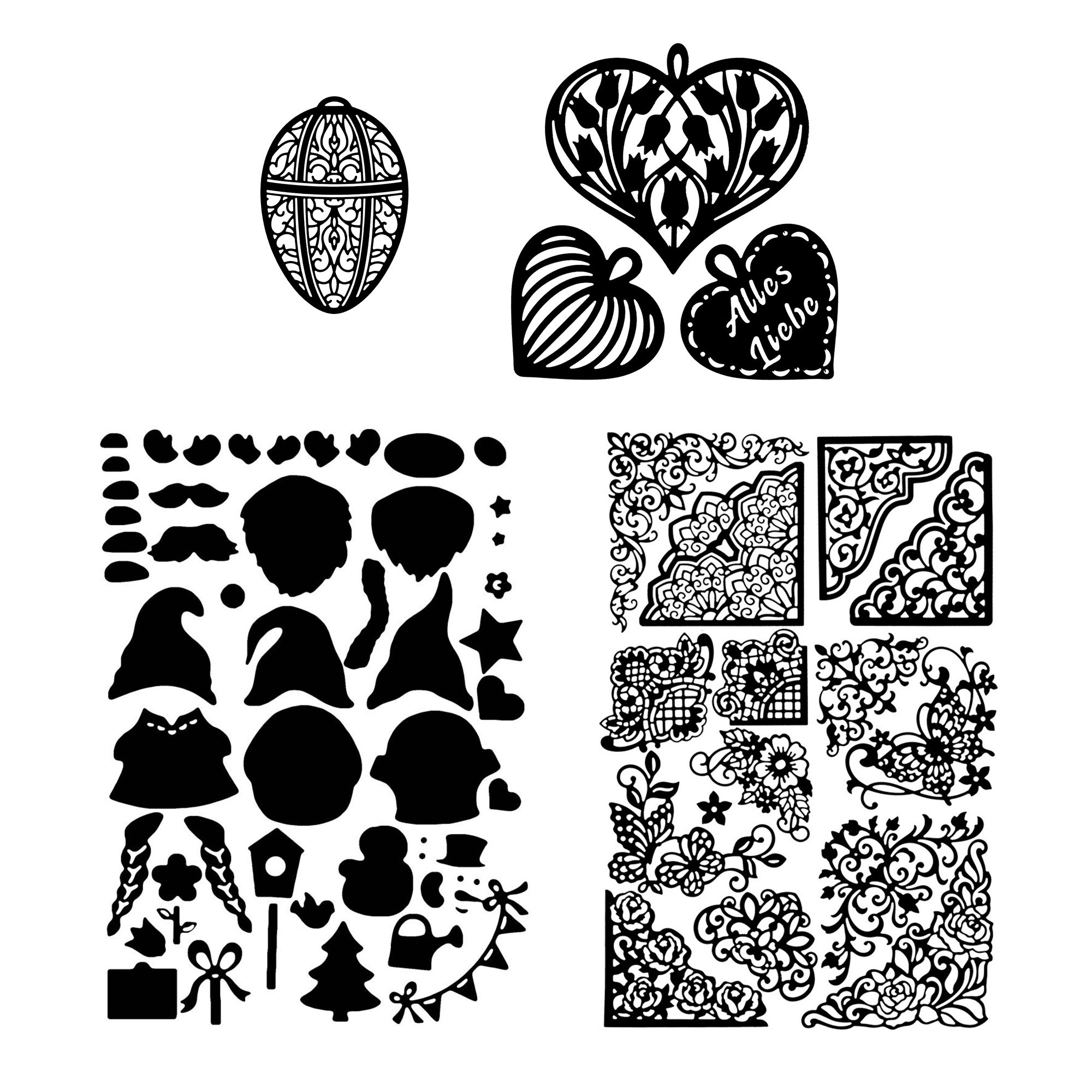 KARIN JITTENMEIER Club Artikel Schablonen-Set Stanzschablonen 72tlg.