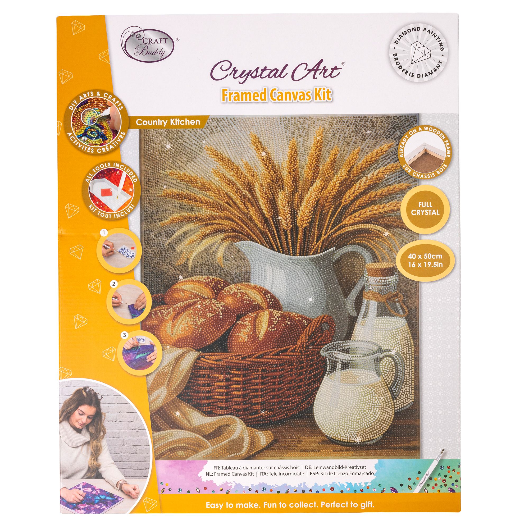 CRAFT BUDDY™ Diamond Painting Bild 40x50cm Brötchenkorb 5tlg.