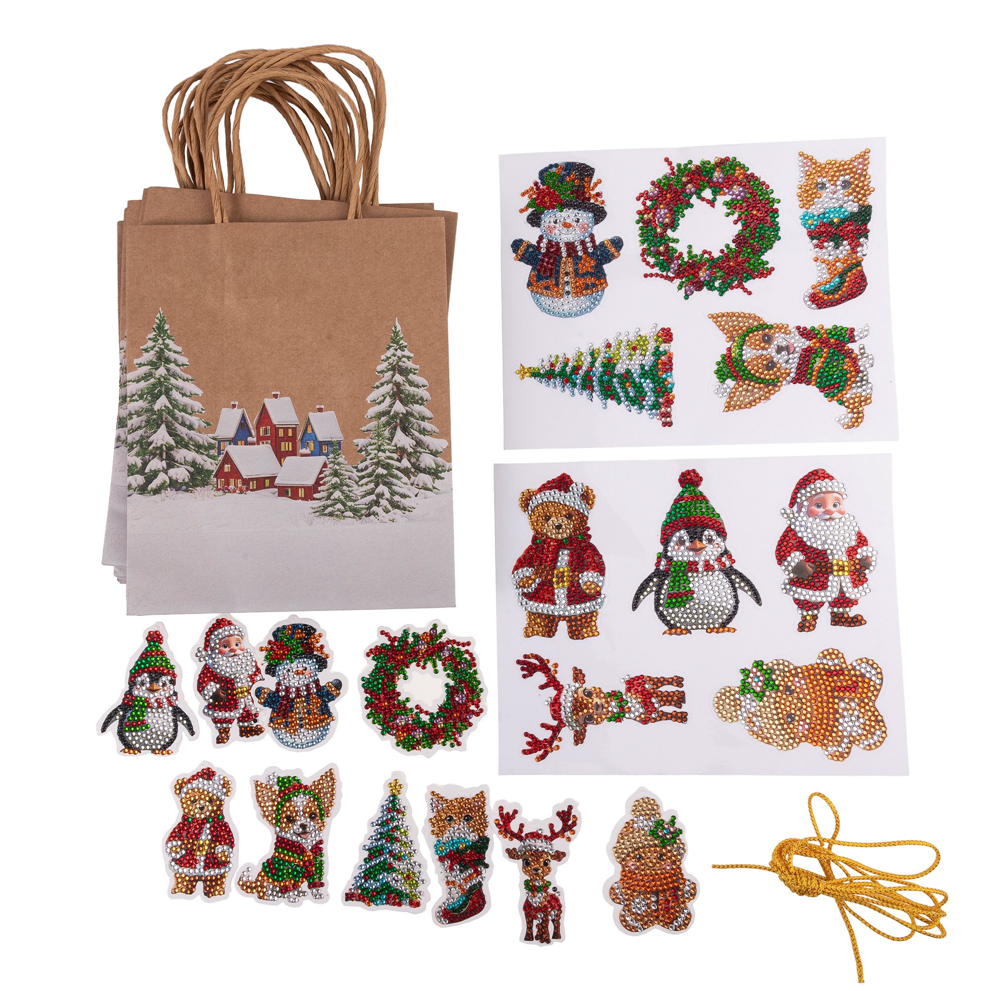 CRAFT BUDDY™ Diamond Painting-Set Geschenktaschen mit Stickern 25tlg.