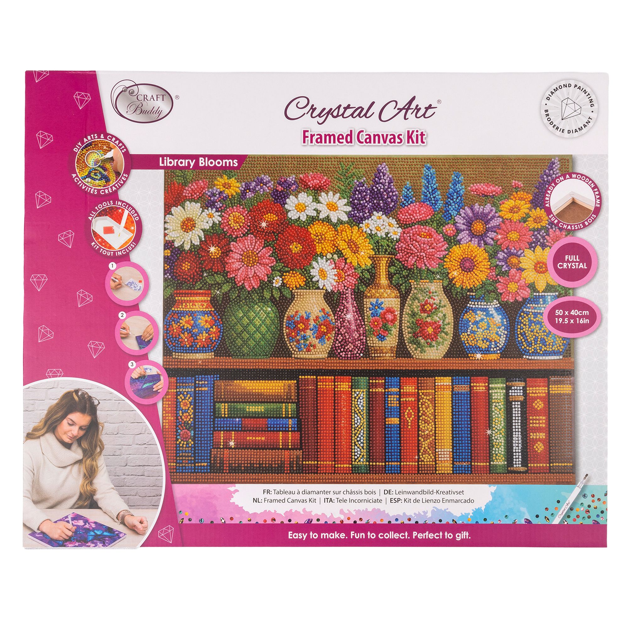 CRAFT BUDDY™ Diamond Painting Bild 40x50cm Bücherregal 5tlg.