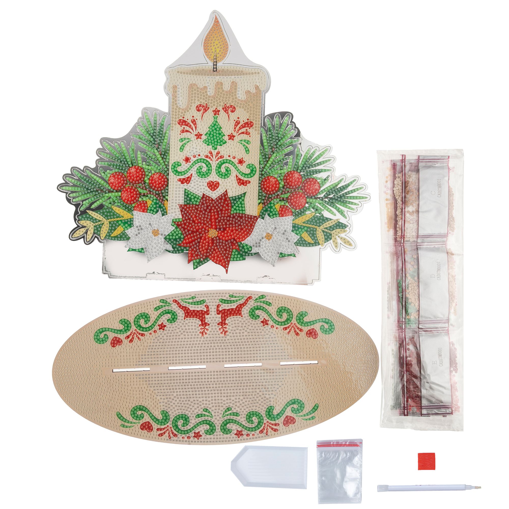 CRAFT BUDDY™ Diamond Painting-Set Weihnachtsgesteck ca. 30x14x25cm 6tlg.