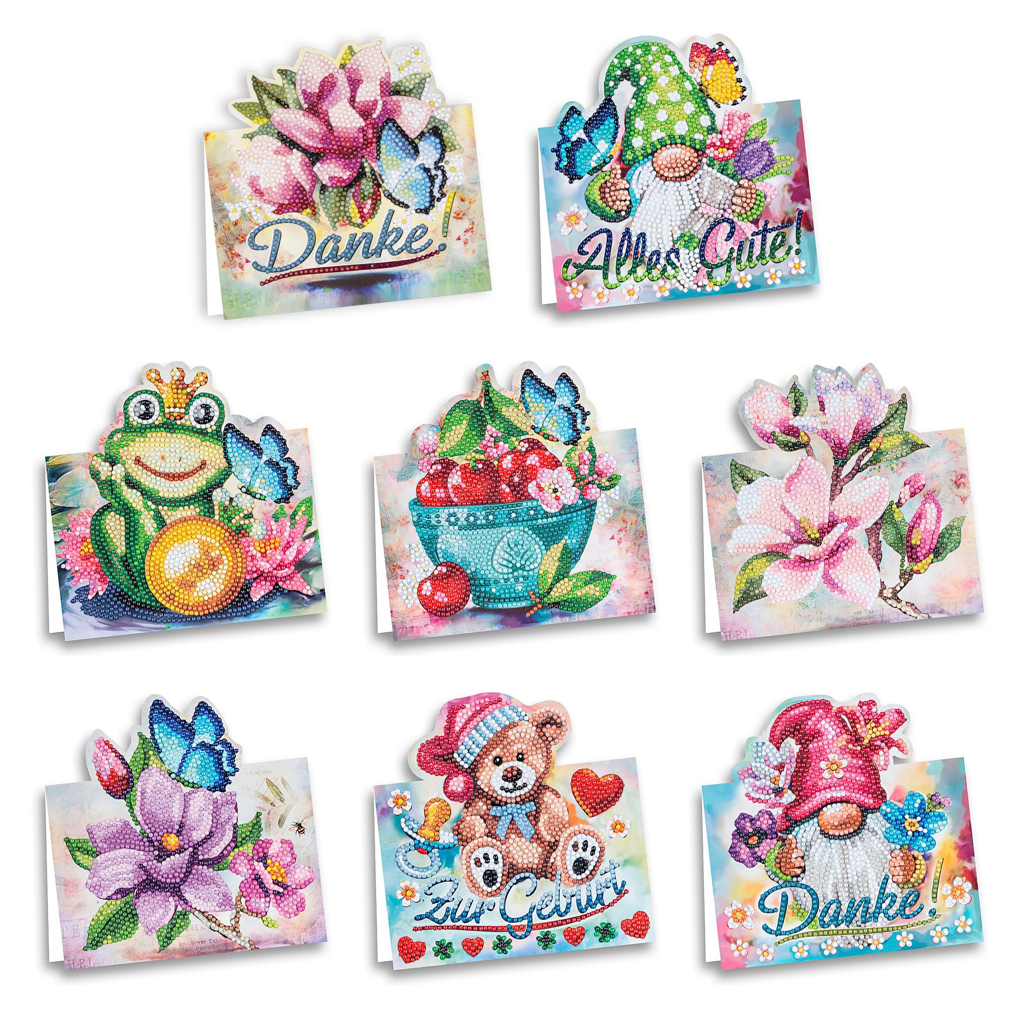 KARIN JITTENMEIER Diamond Painting-Set Aufstell Grusskarten versch. Anlässe 48tlg.