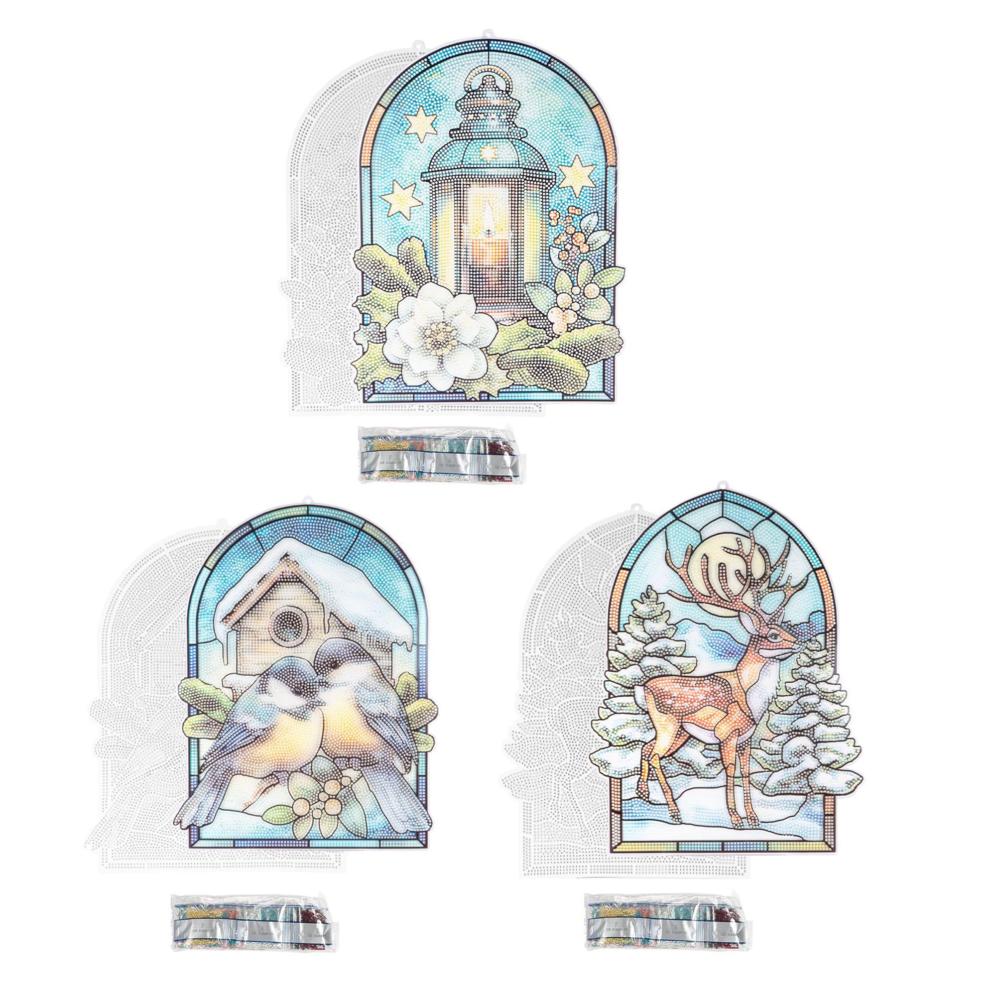 KARIN JITTENMEIER Diamond Painting-Set XL-Fensterbilder Glaskunst-Optik 6tlg.