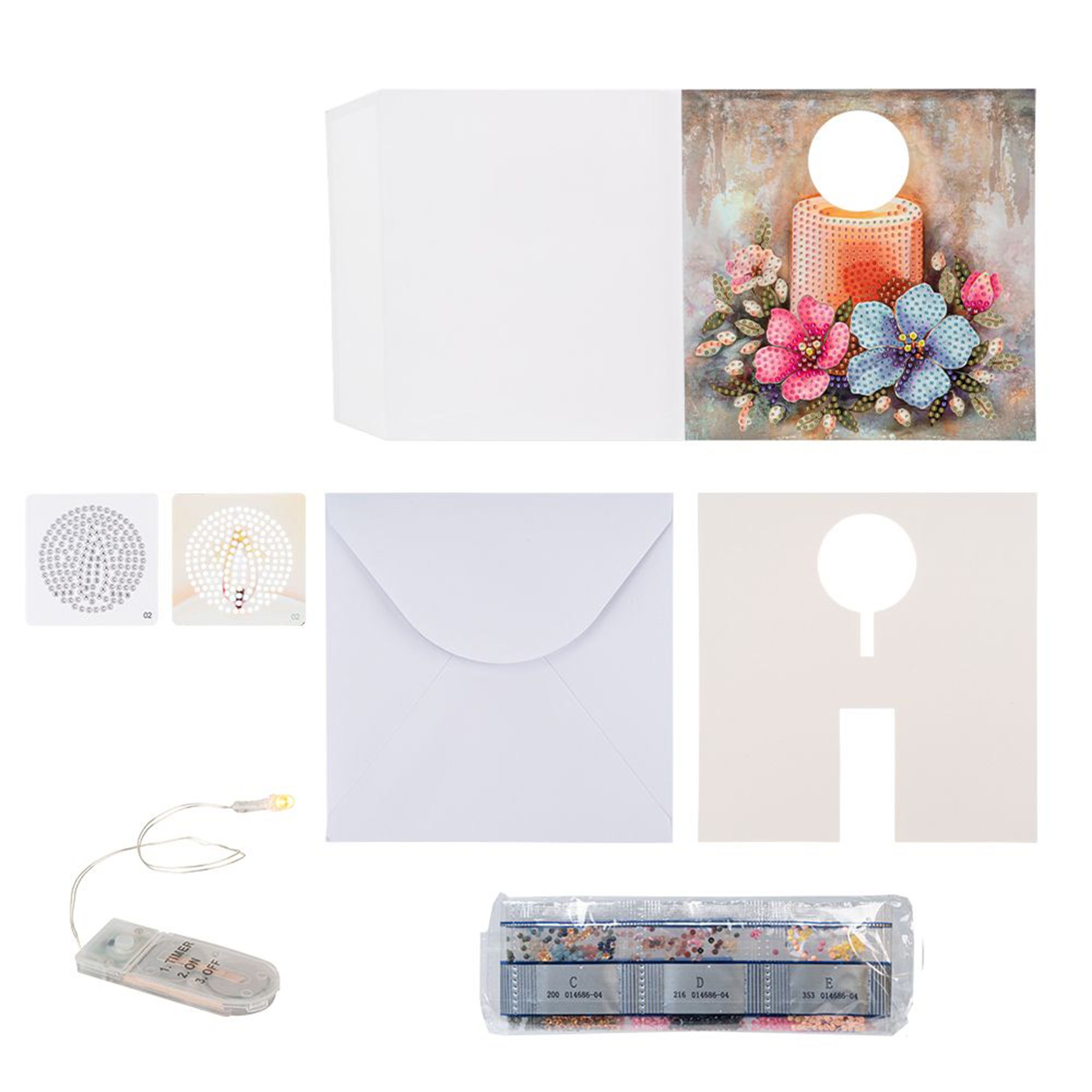 KARIN JITTENMEIER Diamond Painting Aufstellkarten Kerzen mit LED Licht 30tlg.