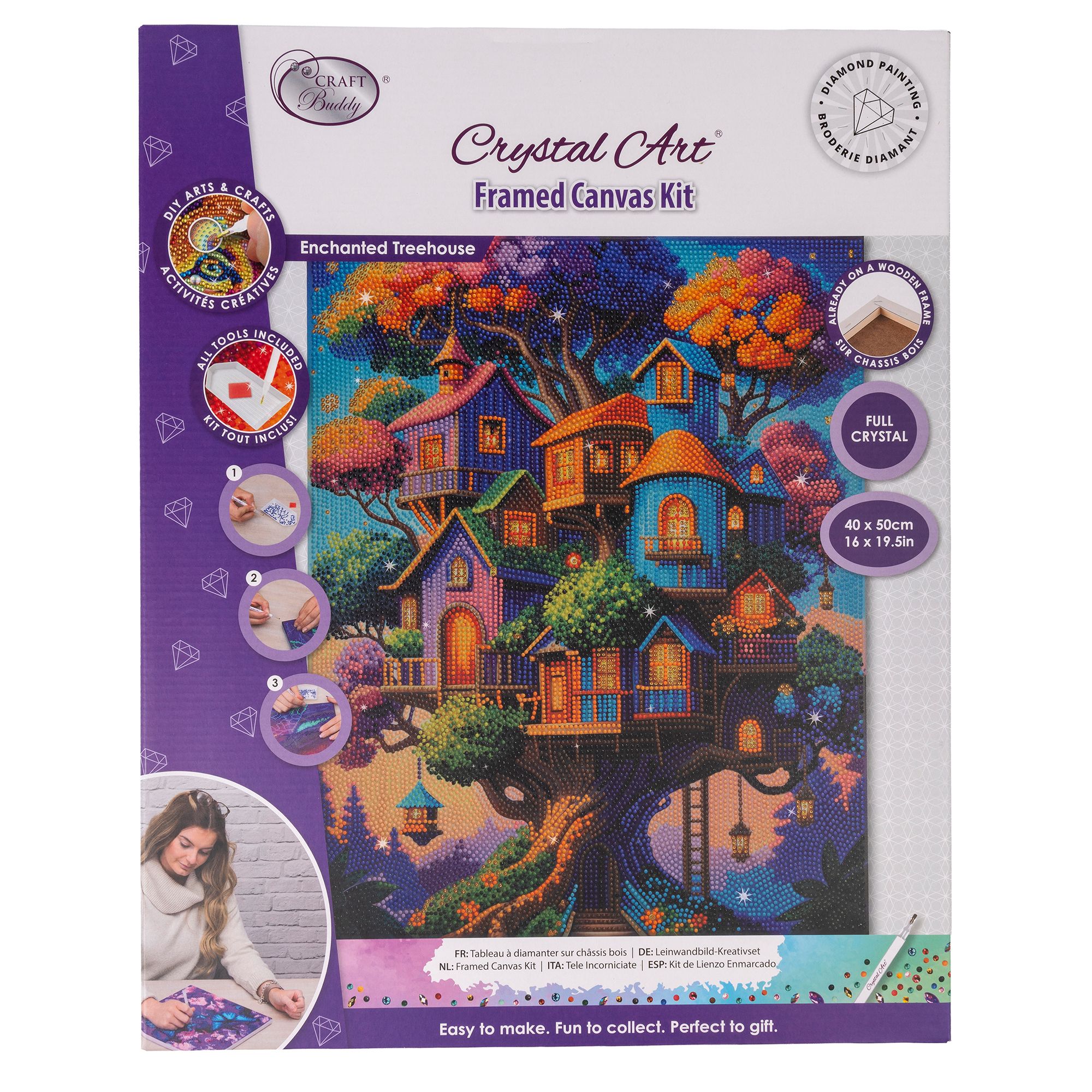 CRAFT BUDDY™ Diamond Painting Bild 40x50cm Fantasy Baumhaus 5tlg.