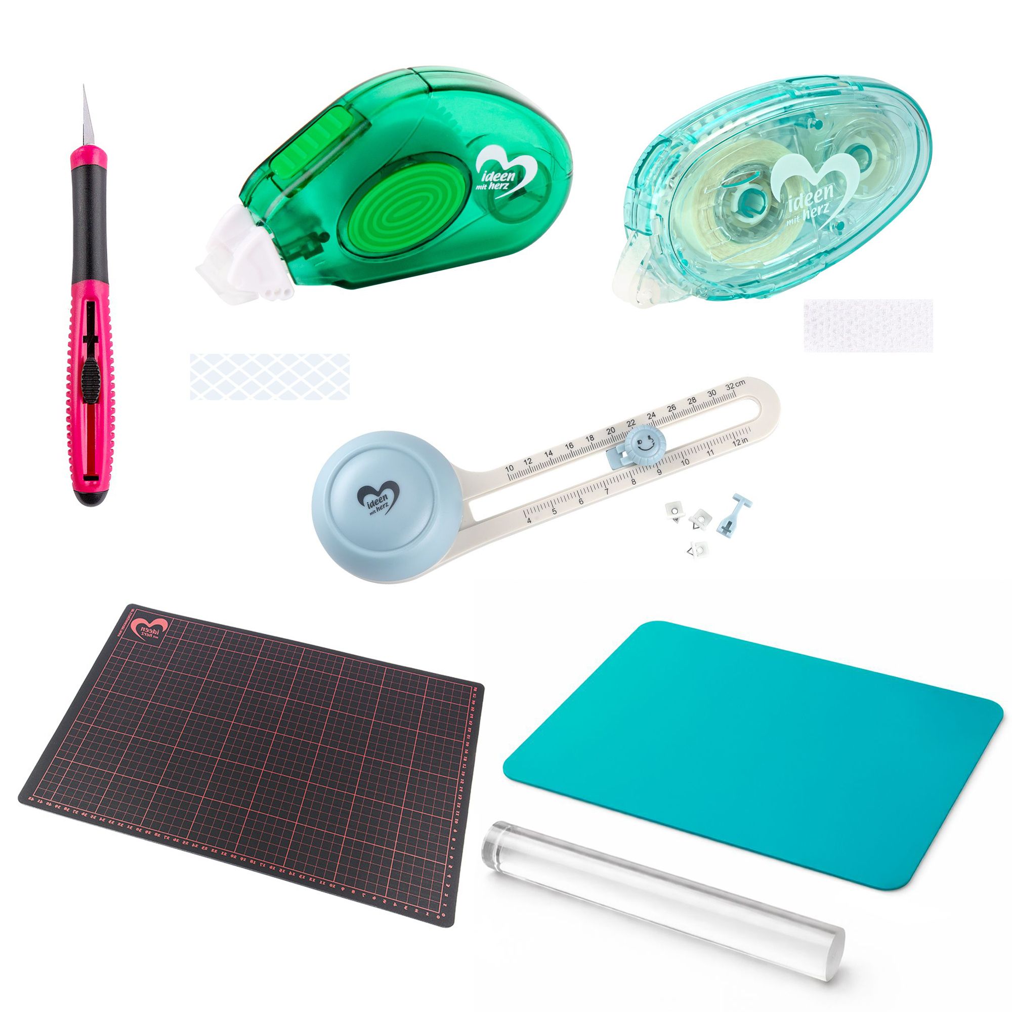 KARIN JITTENMEIER Kreativ-Set Bastel Werkzeug inkl. Schneidmatte 7tlg.
