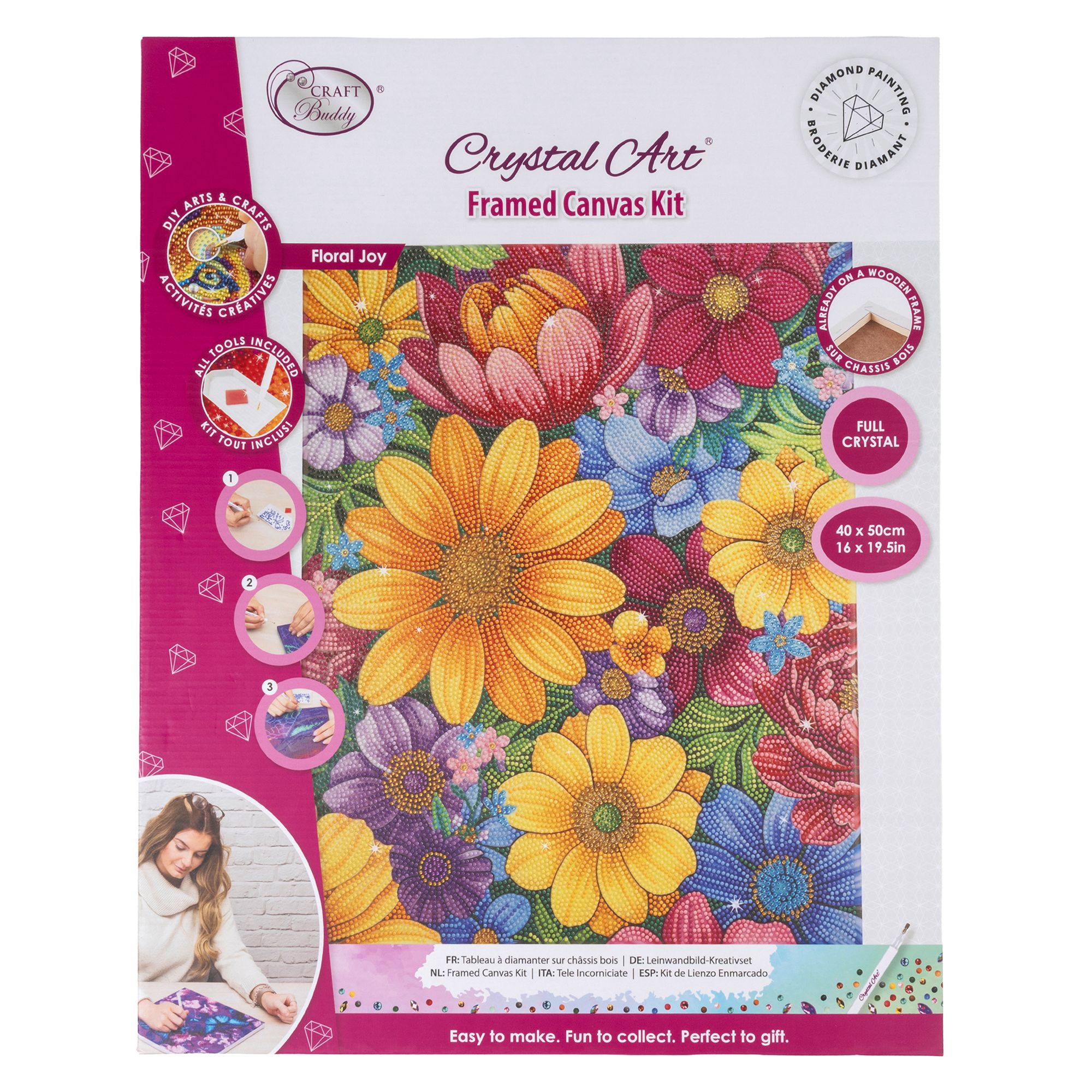 CRAFT BUDDY™ Diamond Painting Bild 40x50cm Blüten 5tlg.