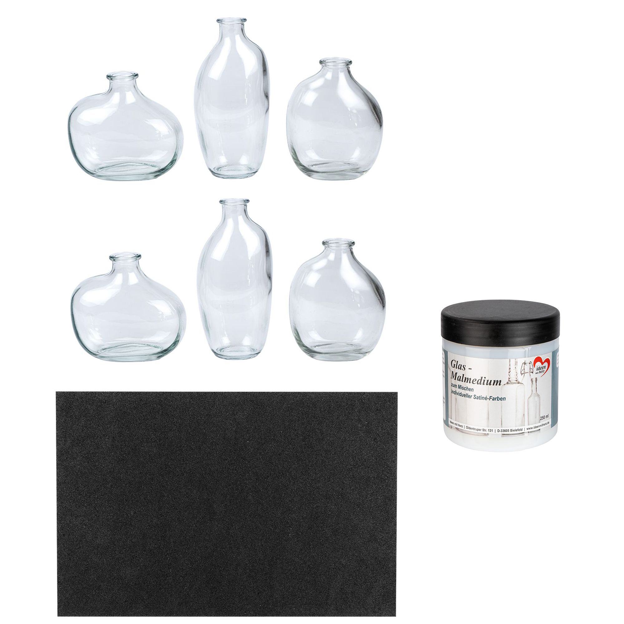 KARIN JITTENMEIER Kreativ-Set Glasvasen & Glas Malmedium 8tlg.