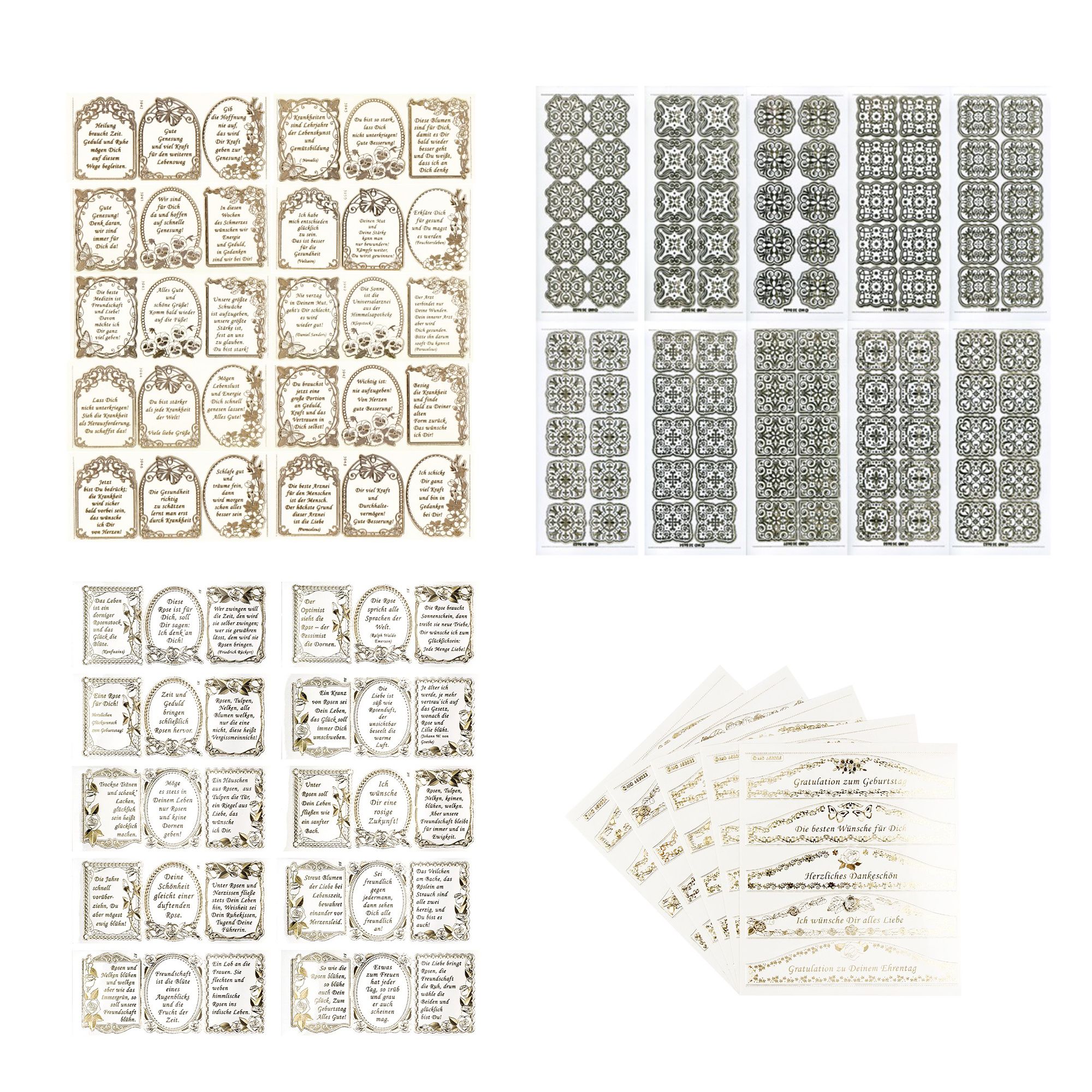 KARIN JITTENMEIER Sticker-Set Gravur Stickerbogen versch. Designs 45tlg.
