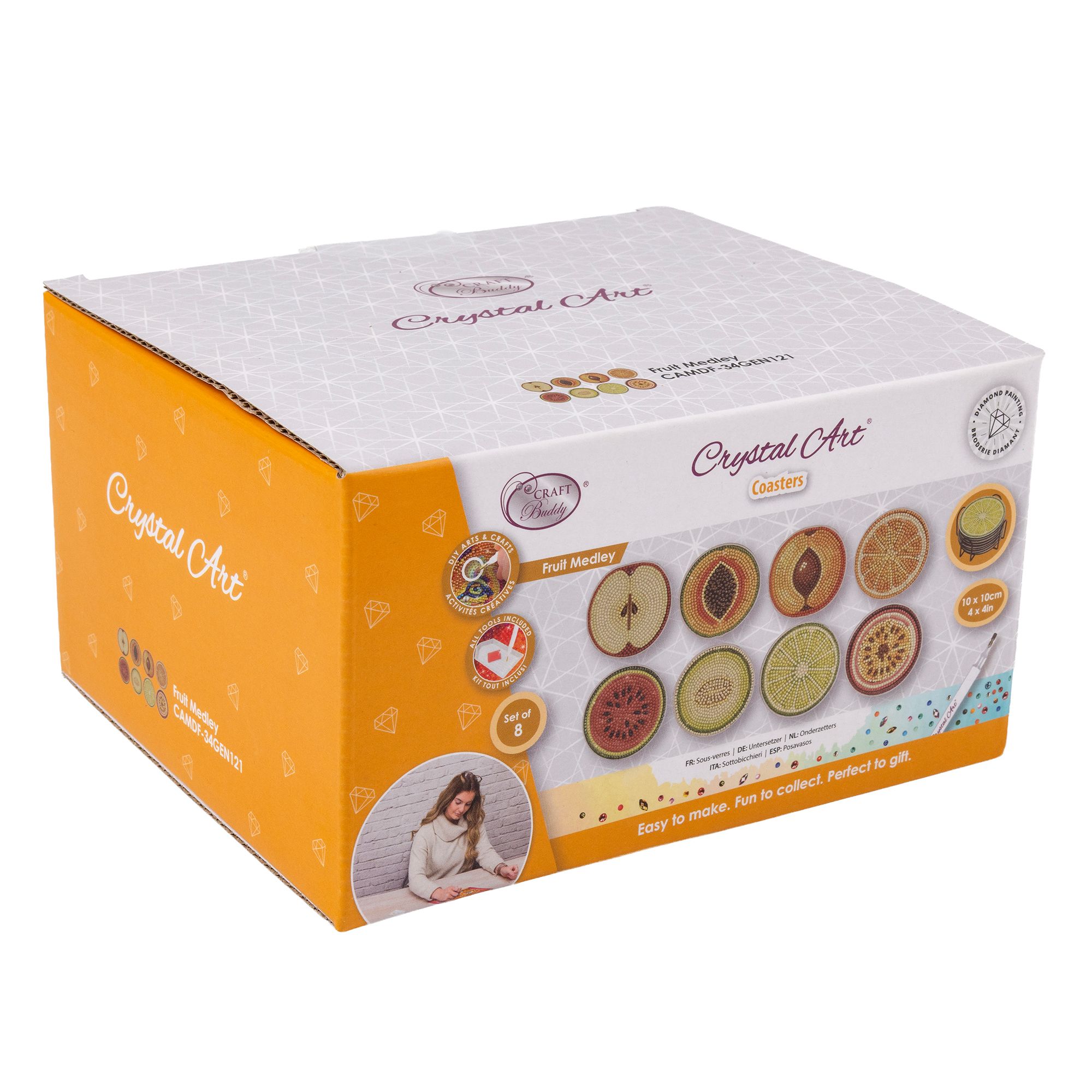 CRAFT BUDDY™ Diamond Painting Untersetzer Obst 14tlg.