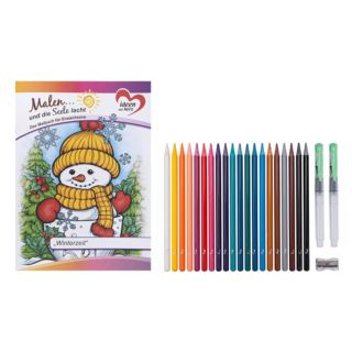 KARIN JITTENMEIER Kreativ-Set Aquarellstifte & Malbuch 24tlg.