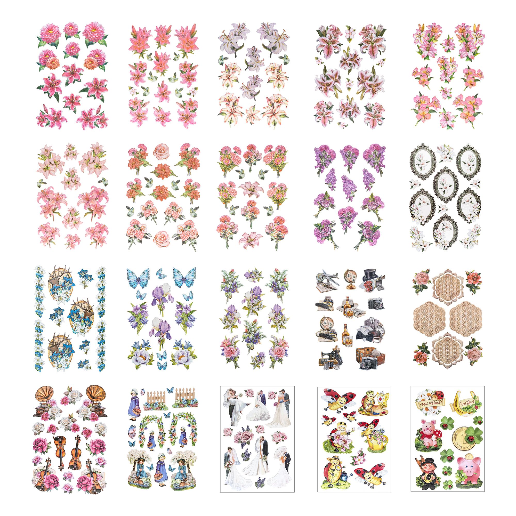 KARIN JITTENMEIER Sticker-Set 3D-Reliefsticker verschiedene Motive ...