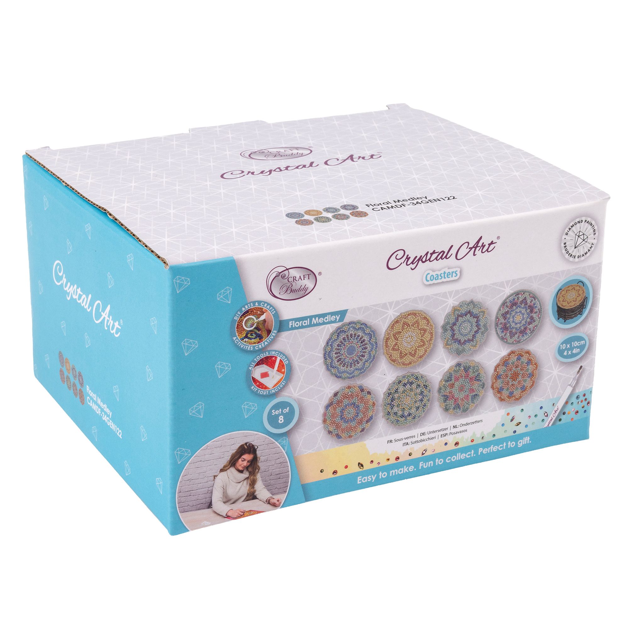 CRAFT BUDDY™ Diamond Painting Untersetzer Mandala 14tlg.