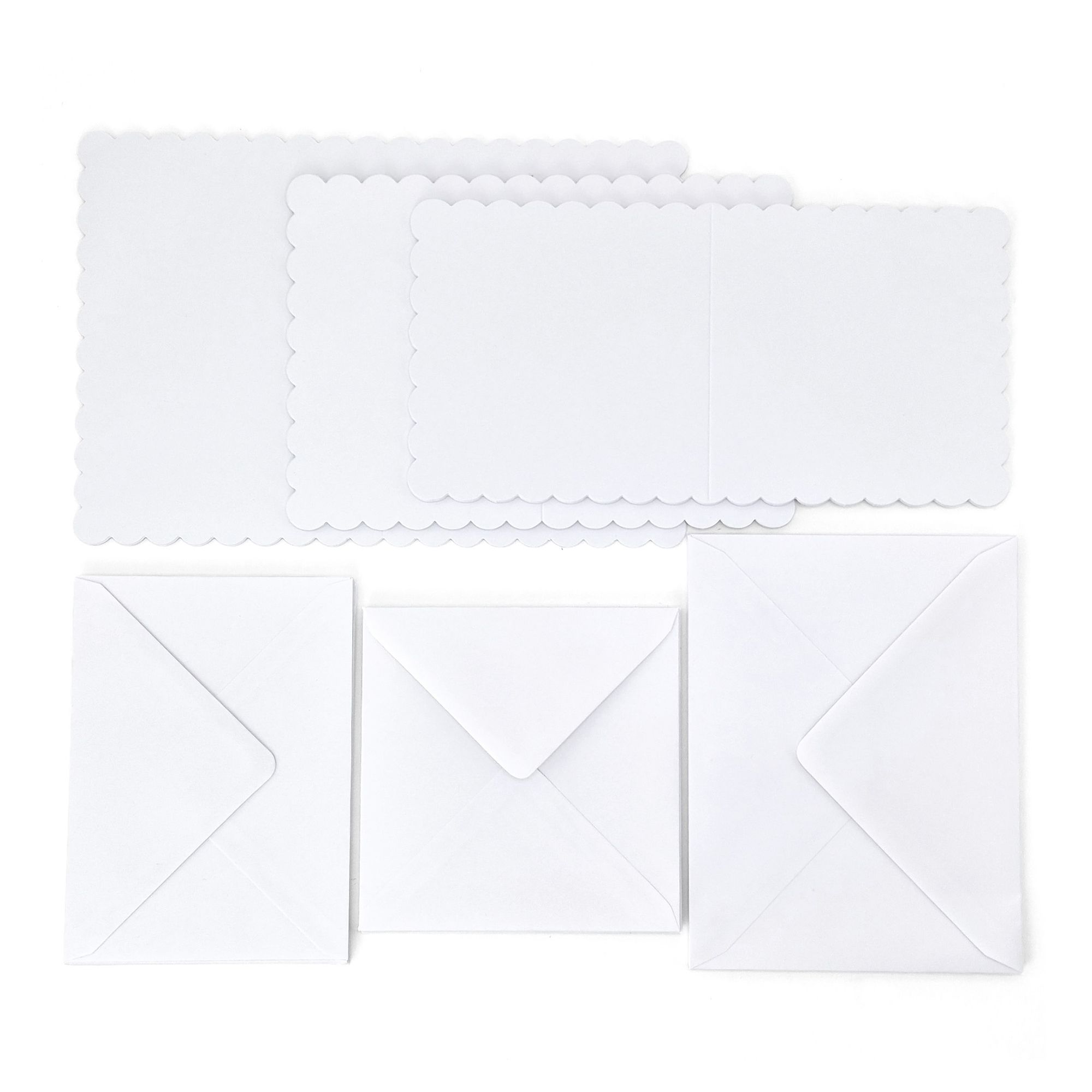 KATY SUE Grußkarten-Set Karten mit Wellenrand versch. Größen,48tlg.