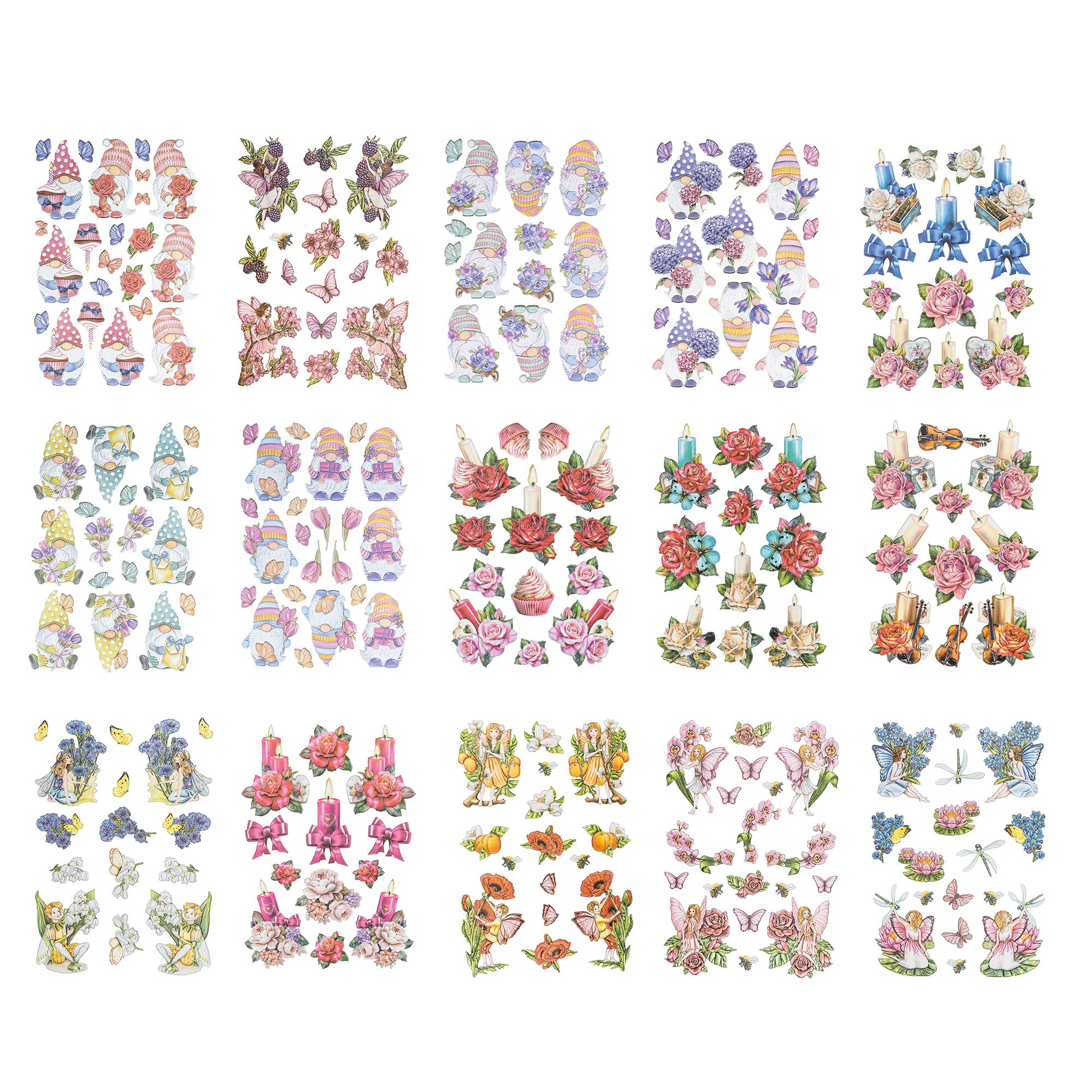 KARIN JITTENMEIER Sticker-Set 3D-Reliefsticker verschiedene Motive ...