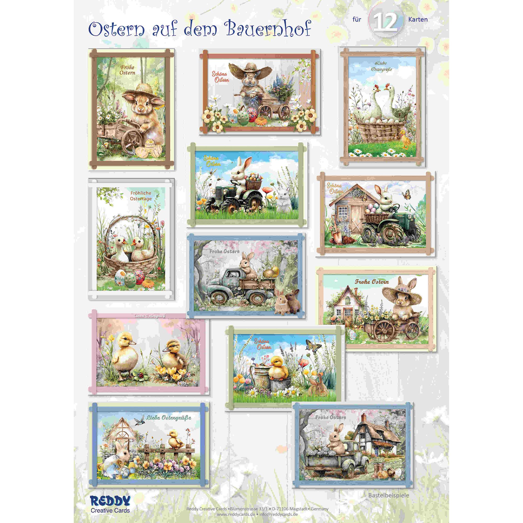 REDDY Grußkarten-Set Ostern auf dem Bauernhof 36tlg.
