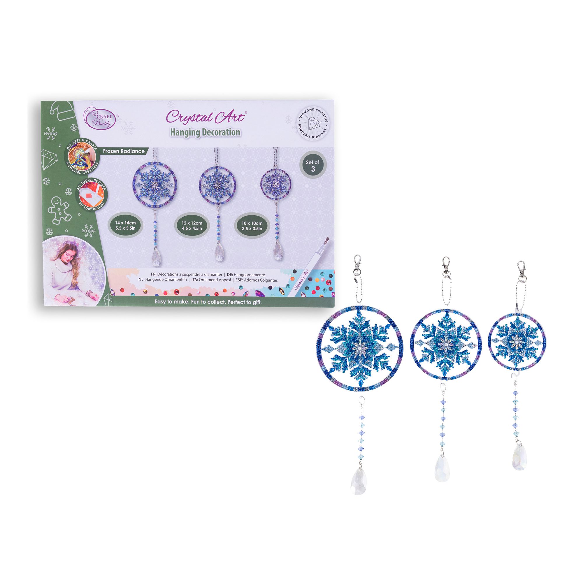 CRAFT BUDDY™ Diamond Painting Weihnachtsornamente zum aufhängen 8tlg.