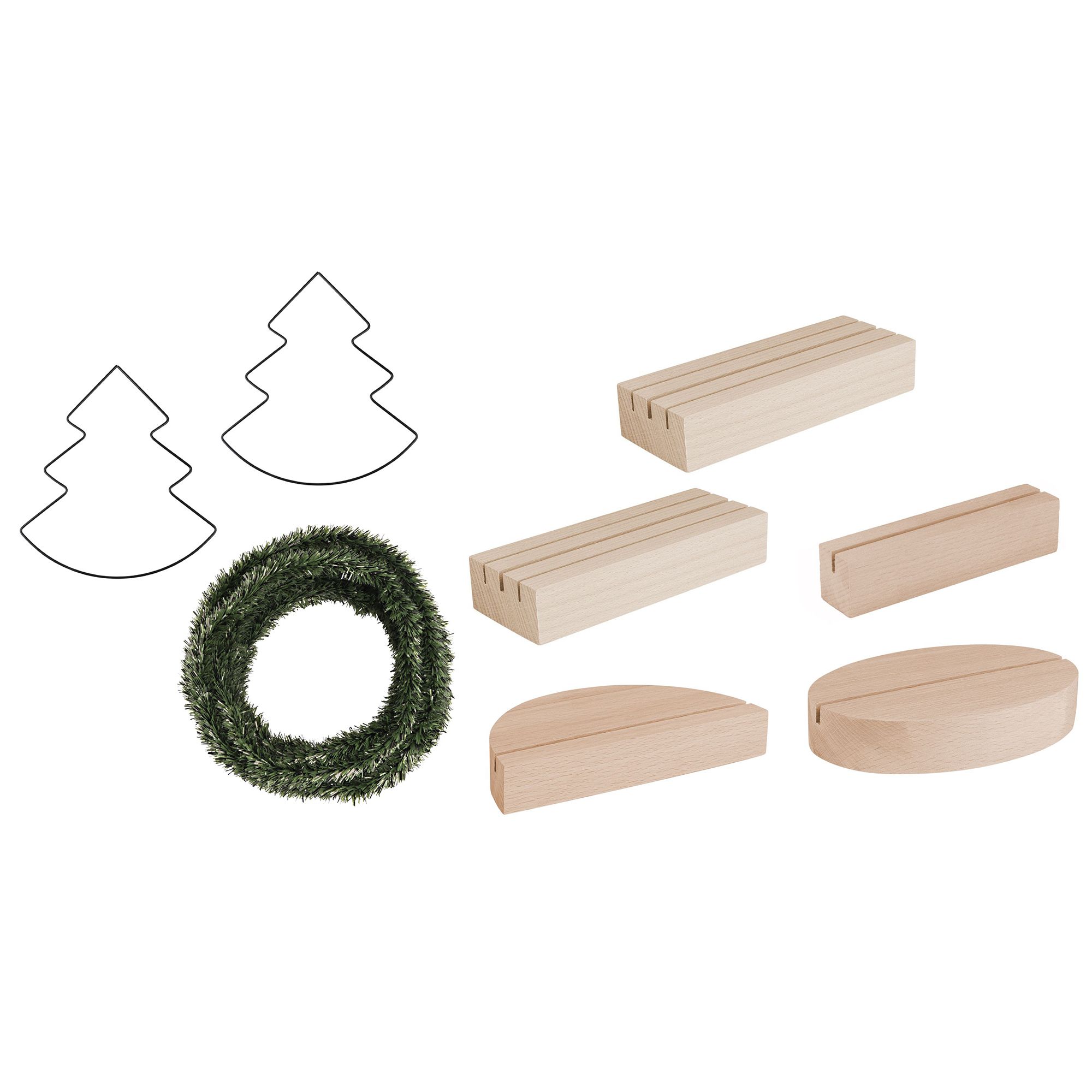 KARIN JITTENMEIER Kreativ-Set Holzständer & Metall-Tannen 8tlg.