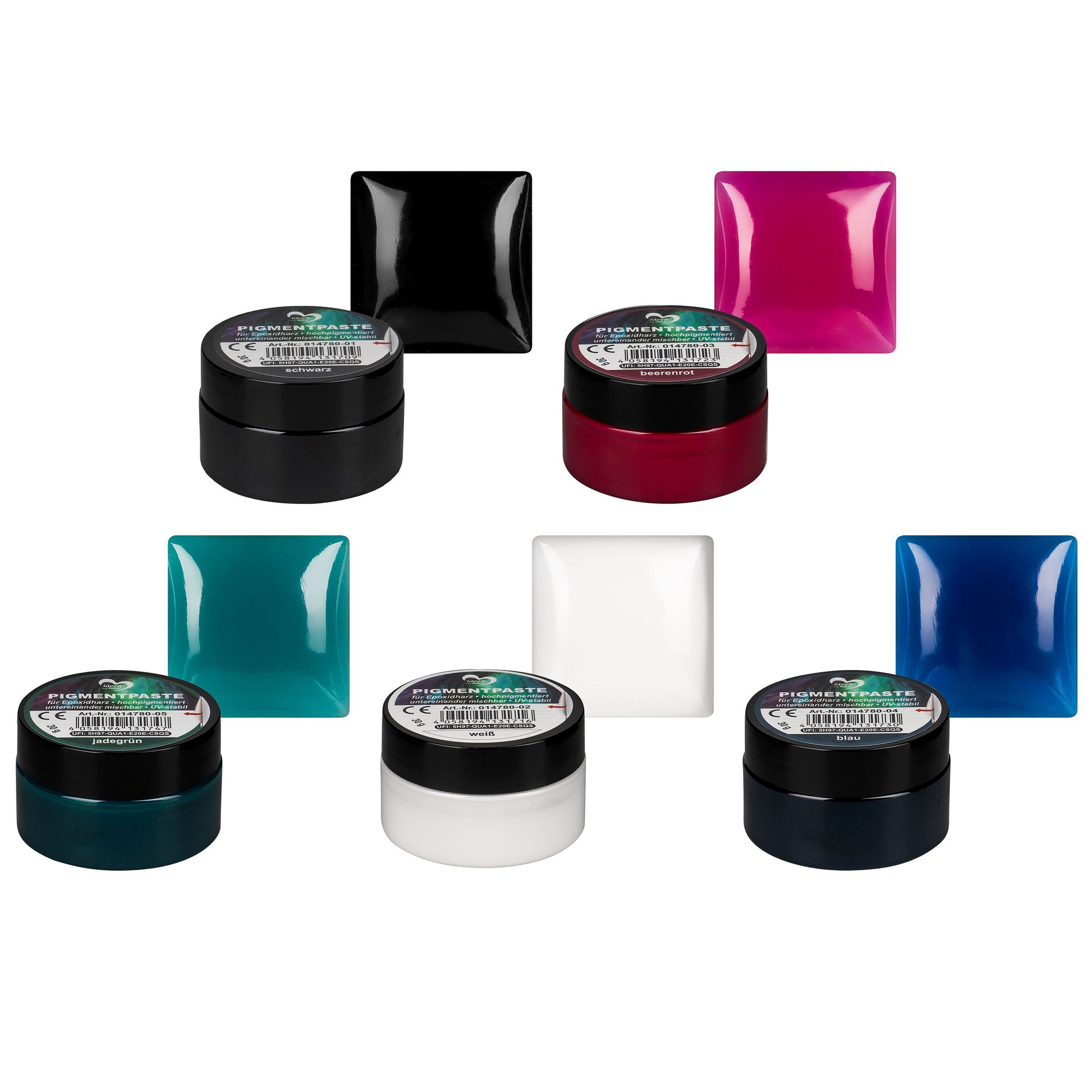 KARIN JITTENMEIER Kreativfarben-Set Pigmentpaste für Epoxidharz 5tlg.