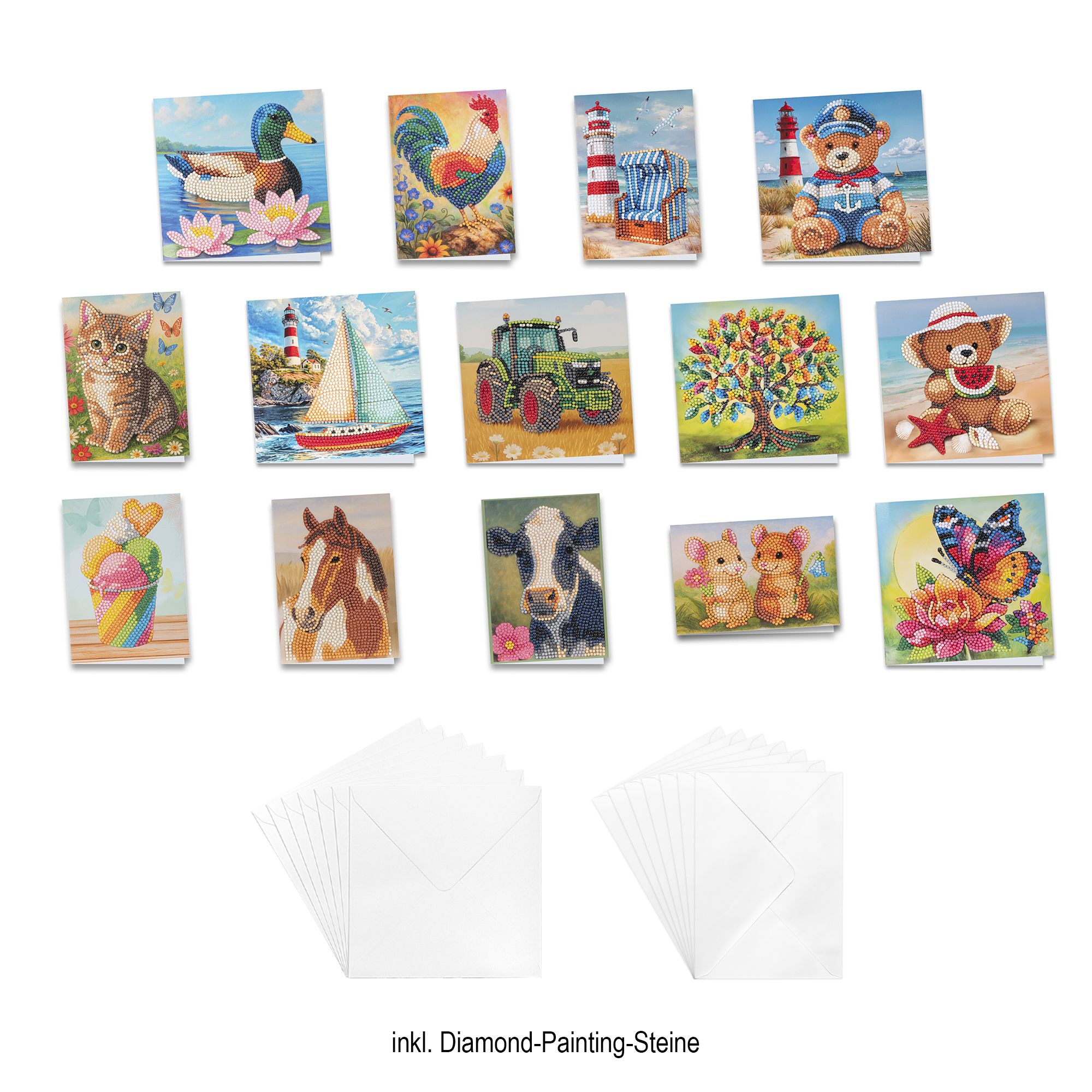 KARIN JITTENMEIER Diamond Painting Grußkarten-Set verschiedene Formate 29tlg.