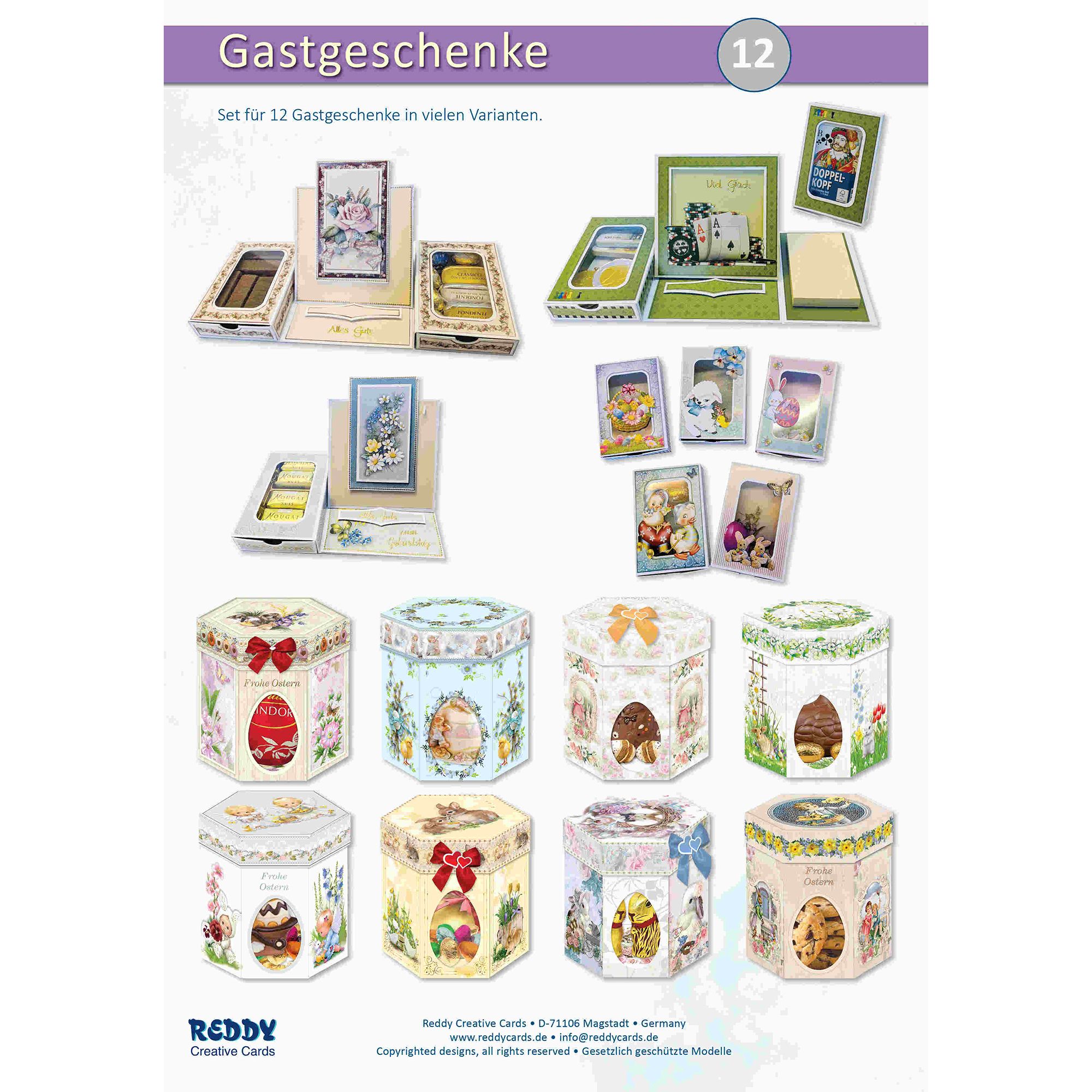 REDDY Grußkarten-Set Gastgeschenke inkl. Stanzbogen 104tlg.