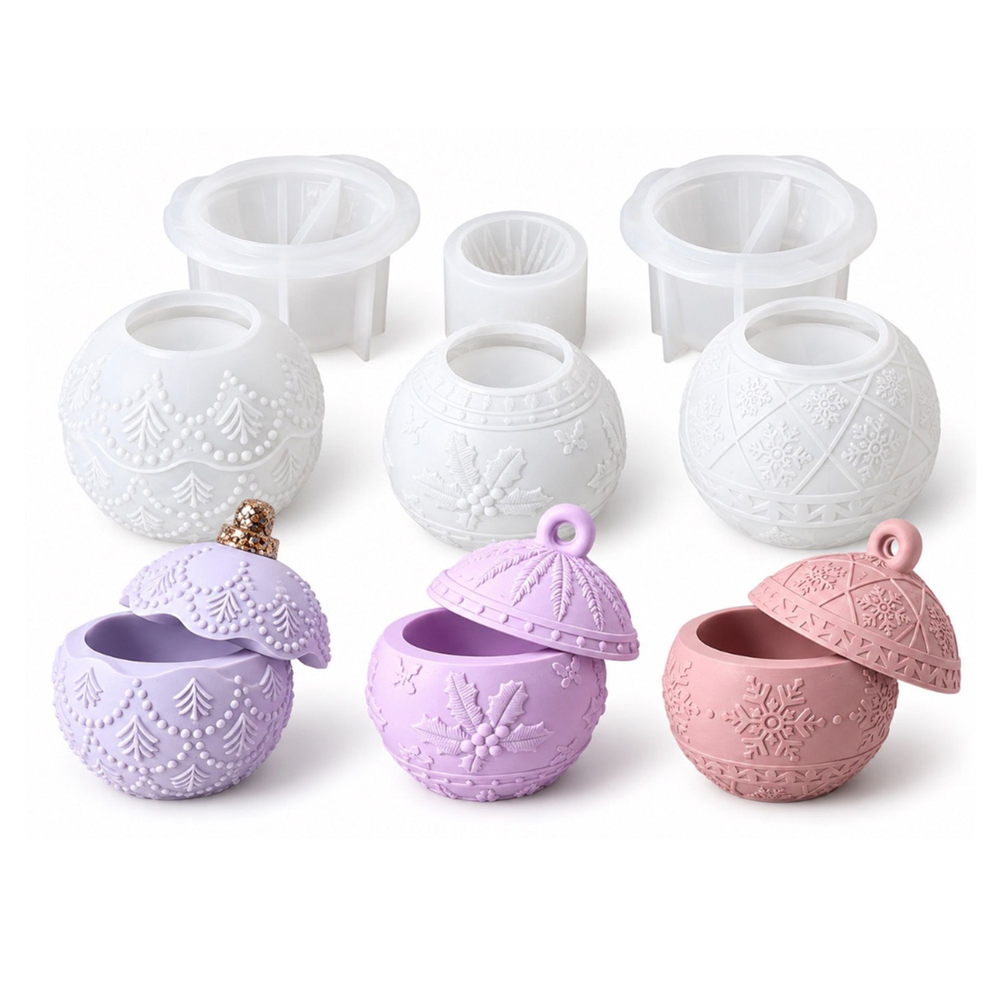 COLORBERRY Kreativ-Set Silikonformen Weihnachtskugeln 6tlg.