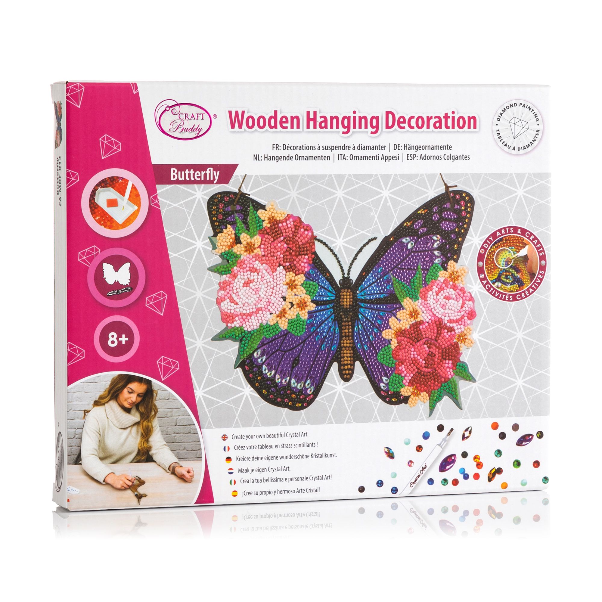 CRAFT BUDDY™ Diamond Painting Hängedekoration Schmetterling aus Holz