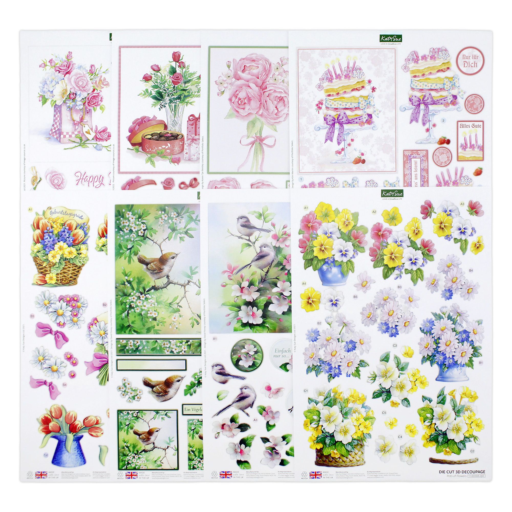 KATY SUE Grußkarten-Set 24 Bogen Ausstanzungen 24tlg.