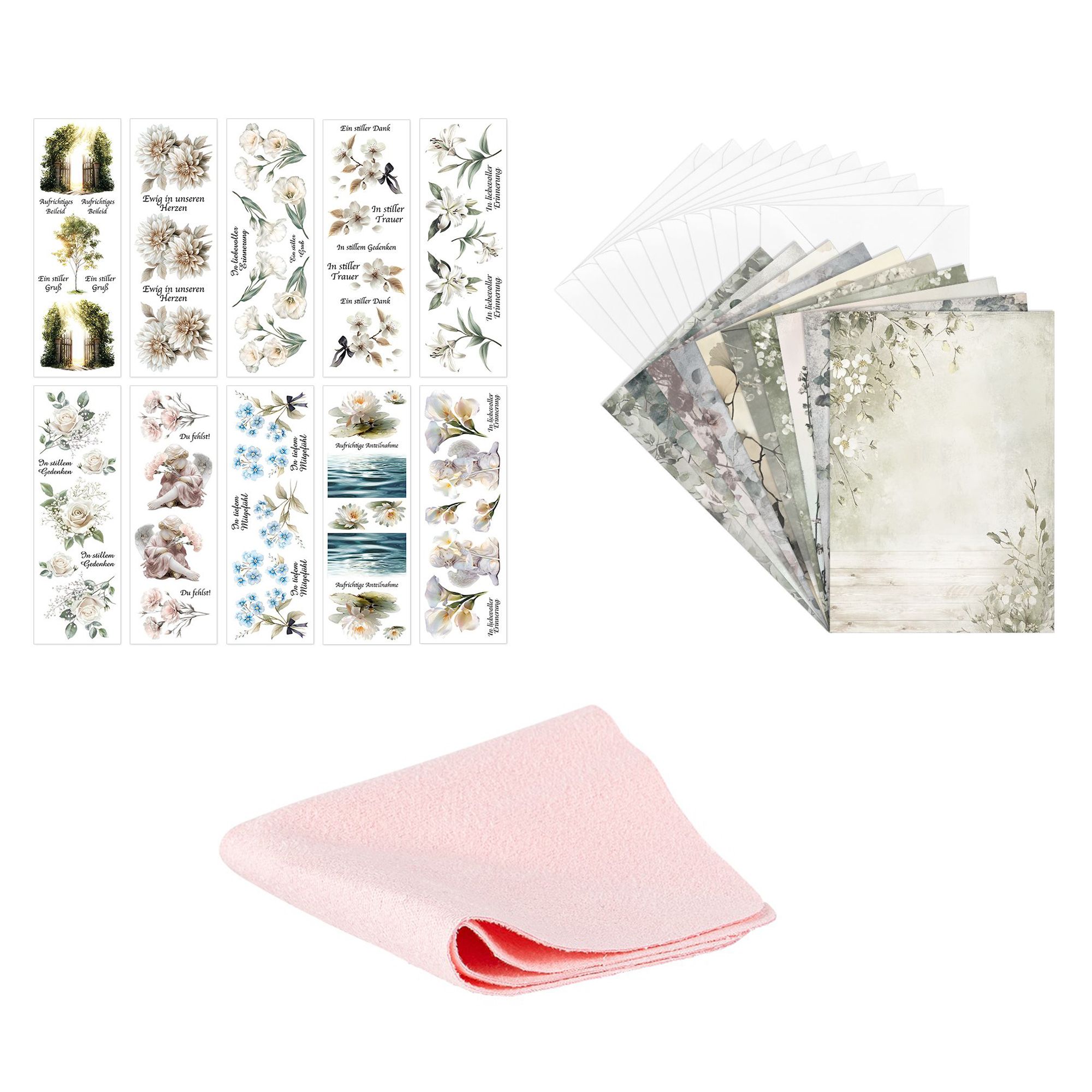 KARIN JITTENMEIER Grußkarten-Set Kondolenz inkl. Premium Transfers 51tlg.