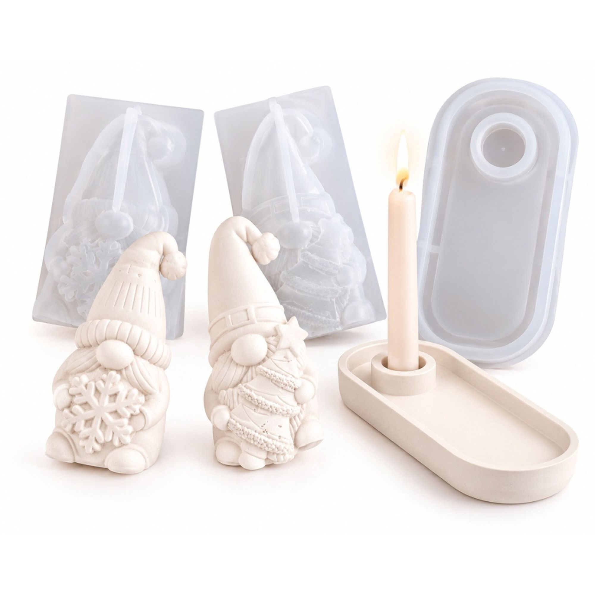 COLORBERRY Kreativ-Set Silikonformen Wichtel & Tablett, 3tlg.