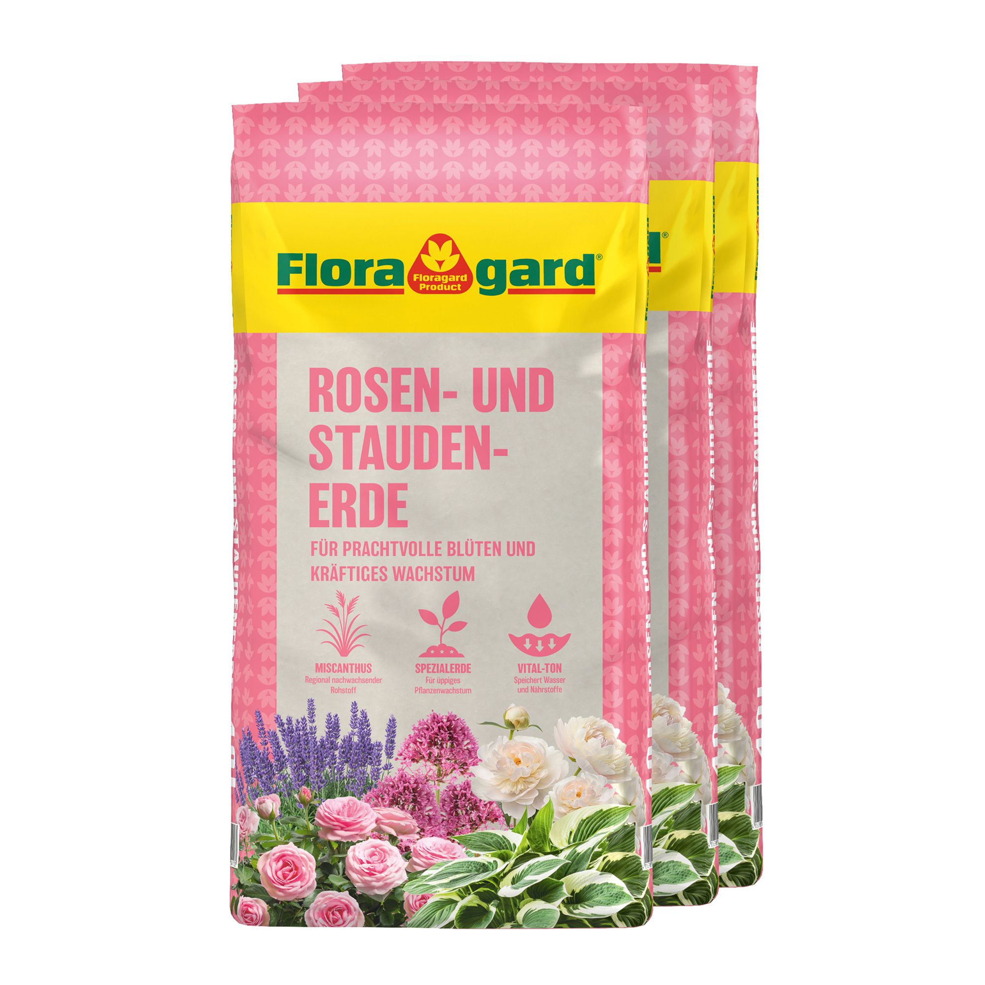 FLORAGARD® Rosen- und Staudenerde 3x 18L