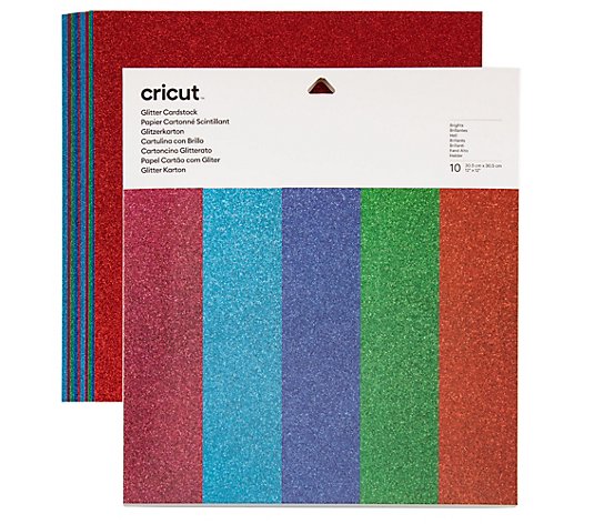 CRICUT® Ergänzungs-Set Kreativpapier Glitter 5 versch. Farben 10tlg.