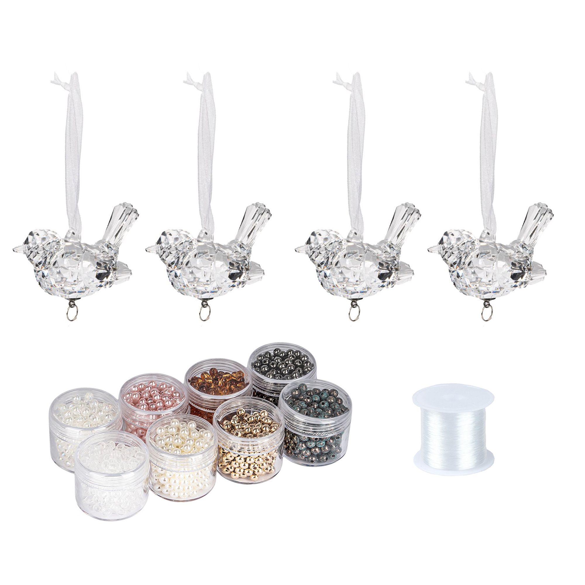 KARIN JITTENMEIER Club Artikel Kreativ-Set Kristall Vögel & Perlen, 14tlg.