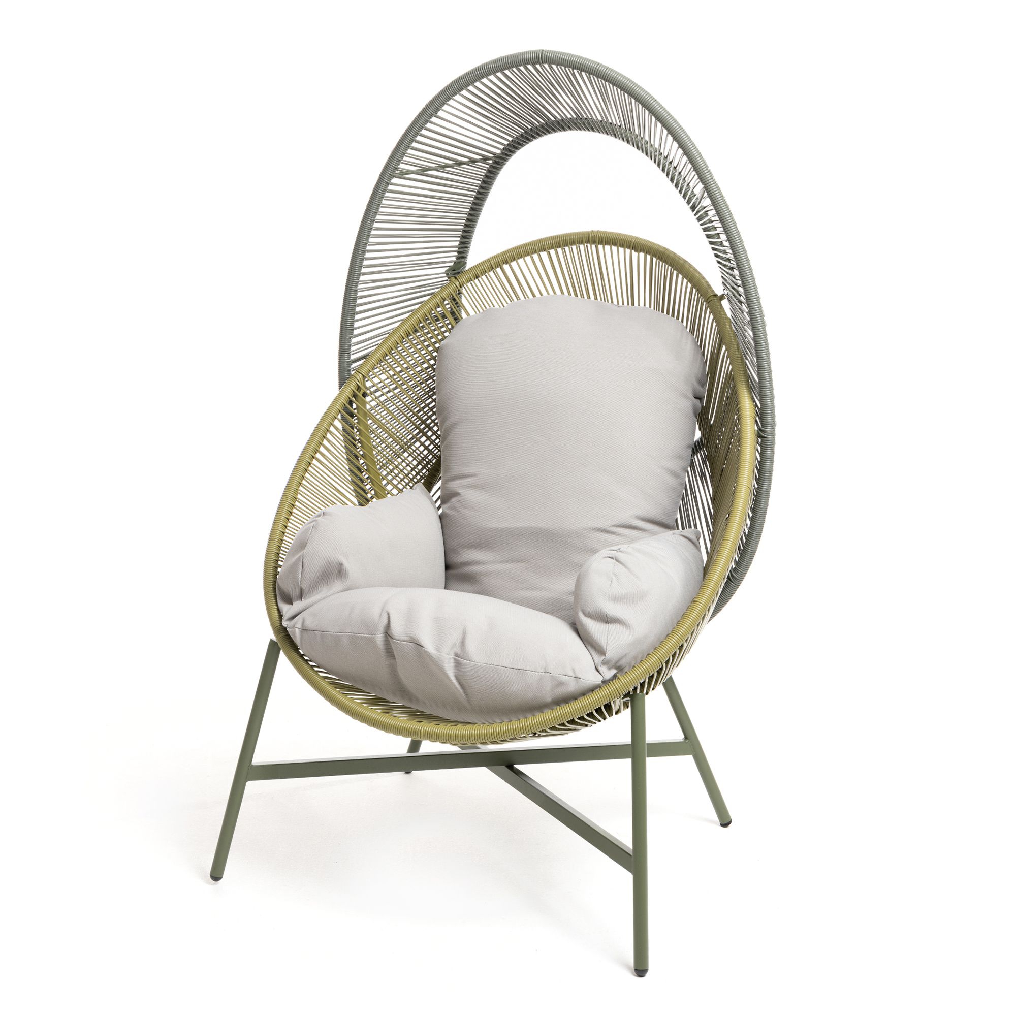 GREEN LOUNGE Gartensessel Geflecht inkl. Kissenauflage ca. 90x85x149cm