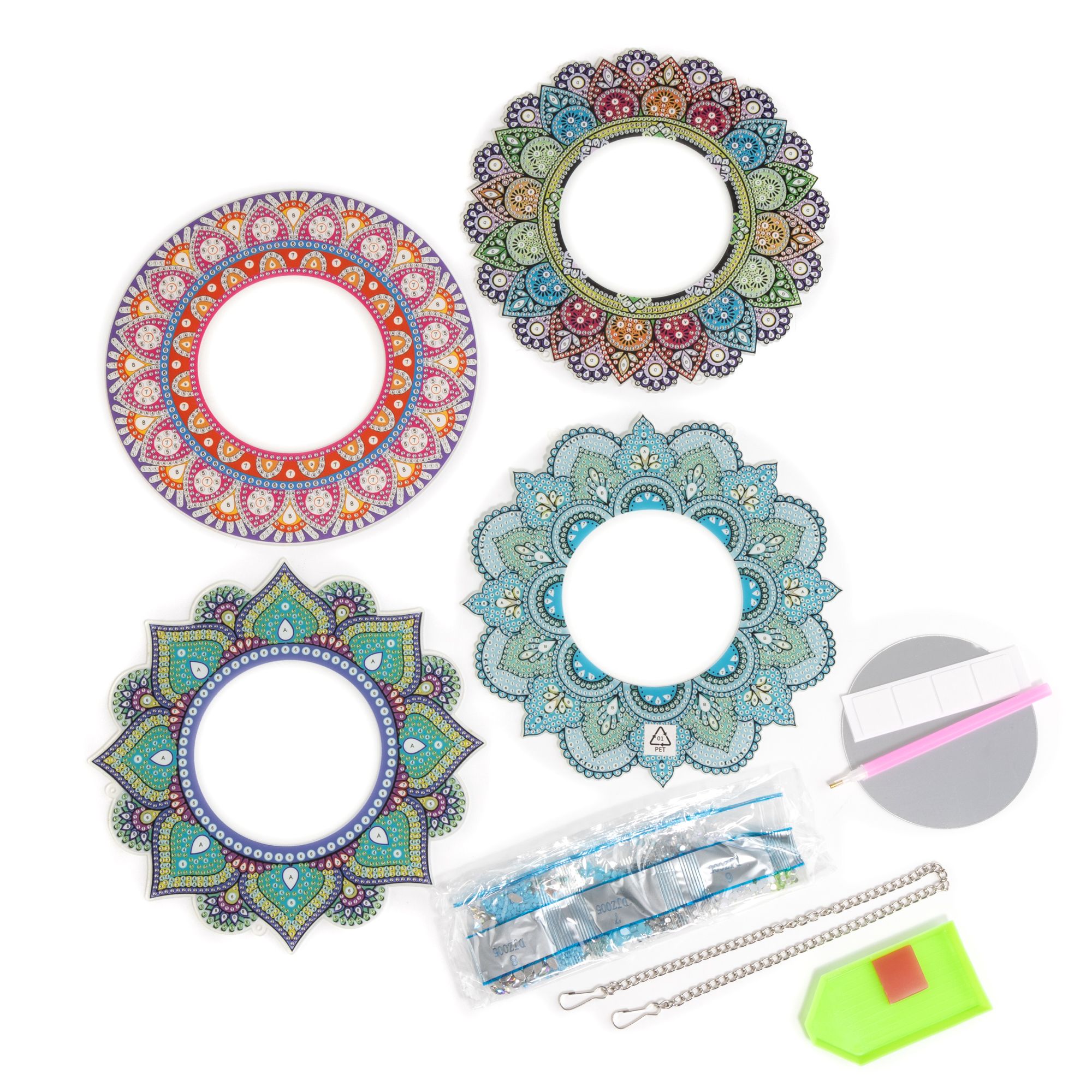 Diamond Painting-Set Spiegel ca. 20x20cm versch. Designs 28tlg.