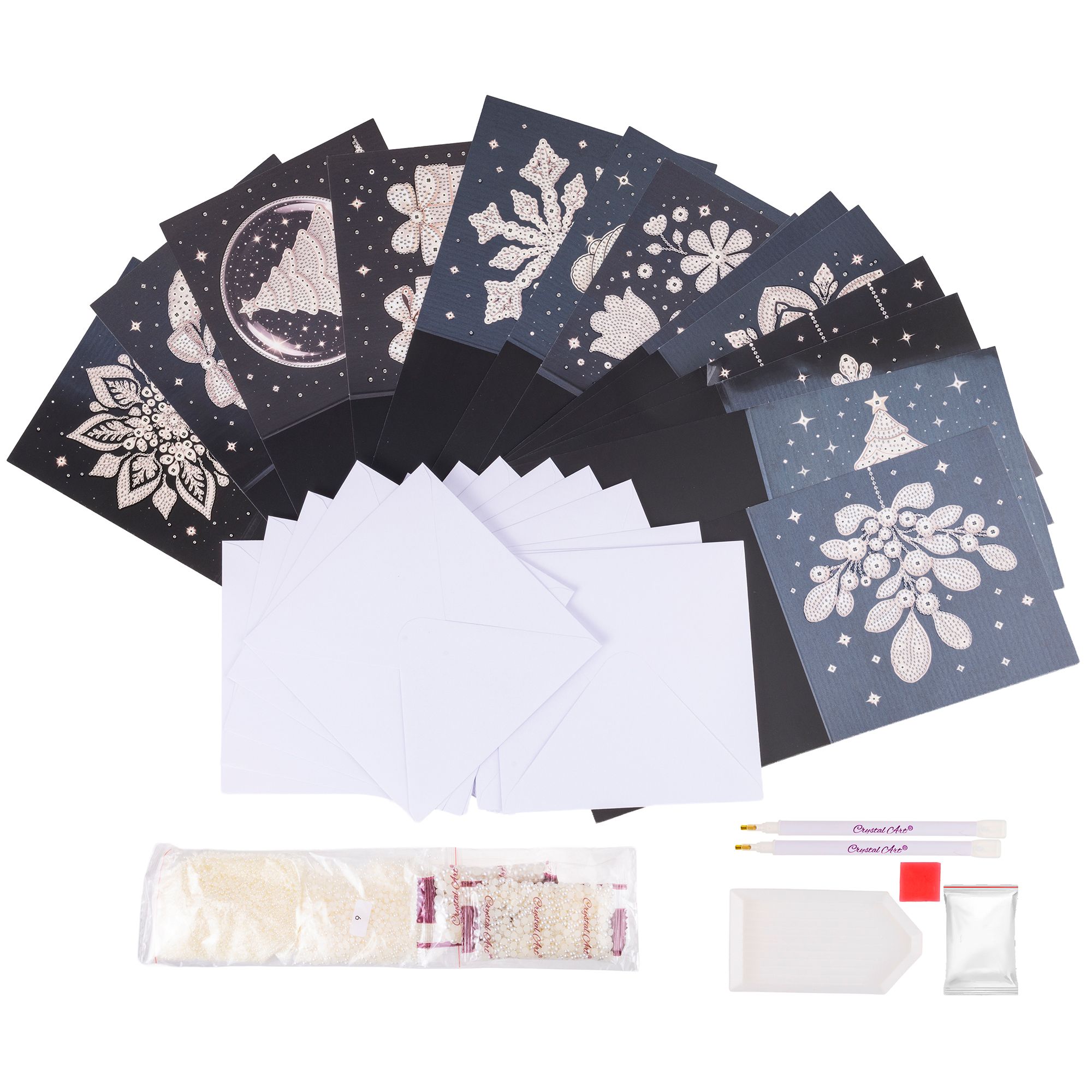 CRAFT BUDDY™ Diamond Painting Grußkarten-Set mit Halbperlen versch Motive, 34tlg.