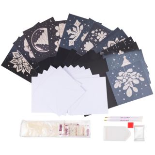 CRAFT BUDDY™ Diamond Painting Grußkarten-Set mit Halbperlen versch Motive, 34tlg.